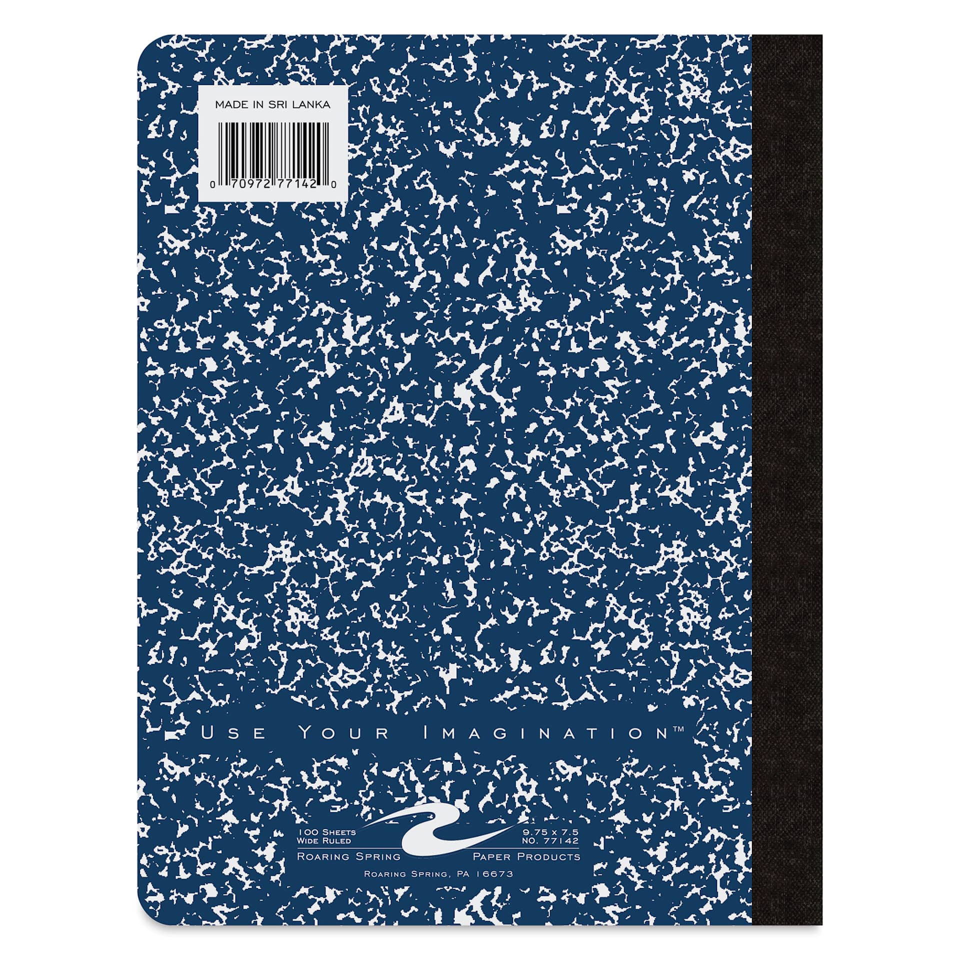 Roaring Spring Composition Notebook - 9-3/4" x 7-1/2", Ruled, Blue, back of notebook