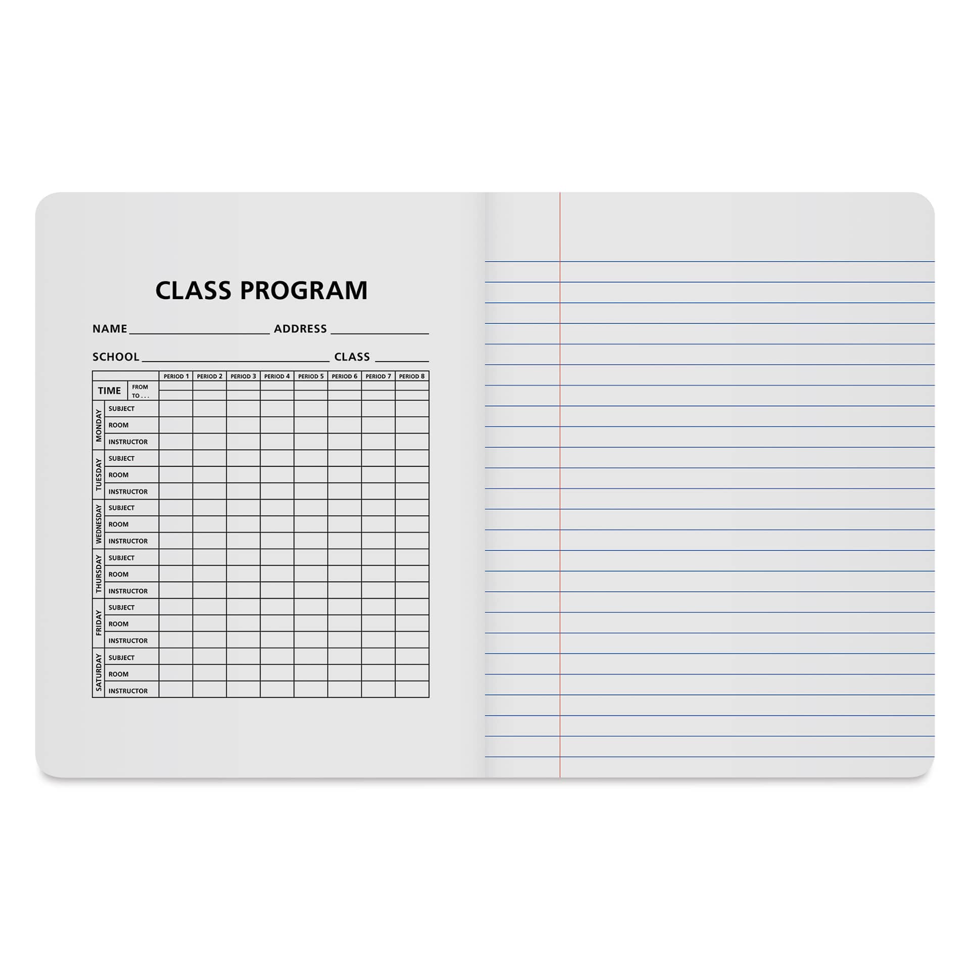 Roaring Spring Composition Notebook - 9-3/4" x 7-1/2", Ruled, Purple, inside cover