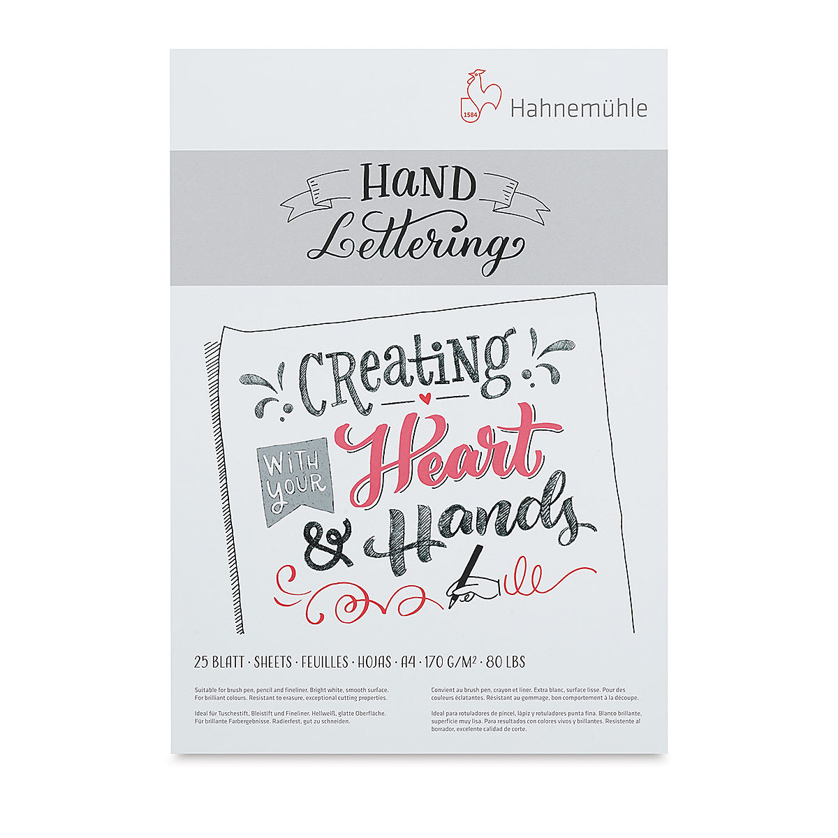 Hahnemühle Hand Lettering Pad - 8.27" x 11.69", 25 Sheets