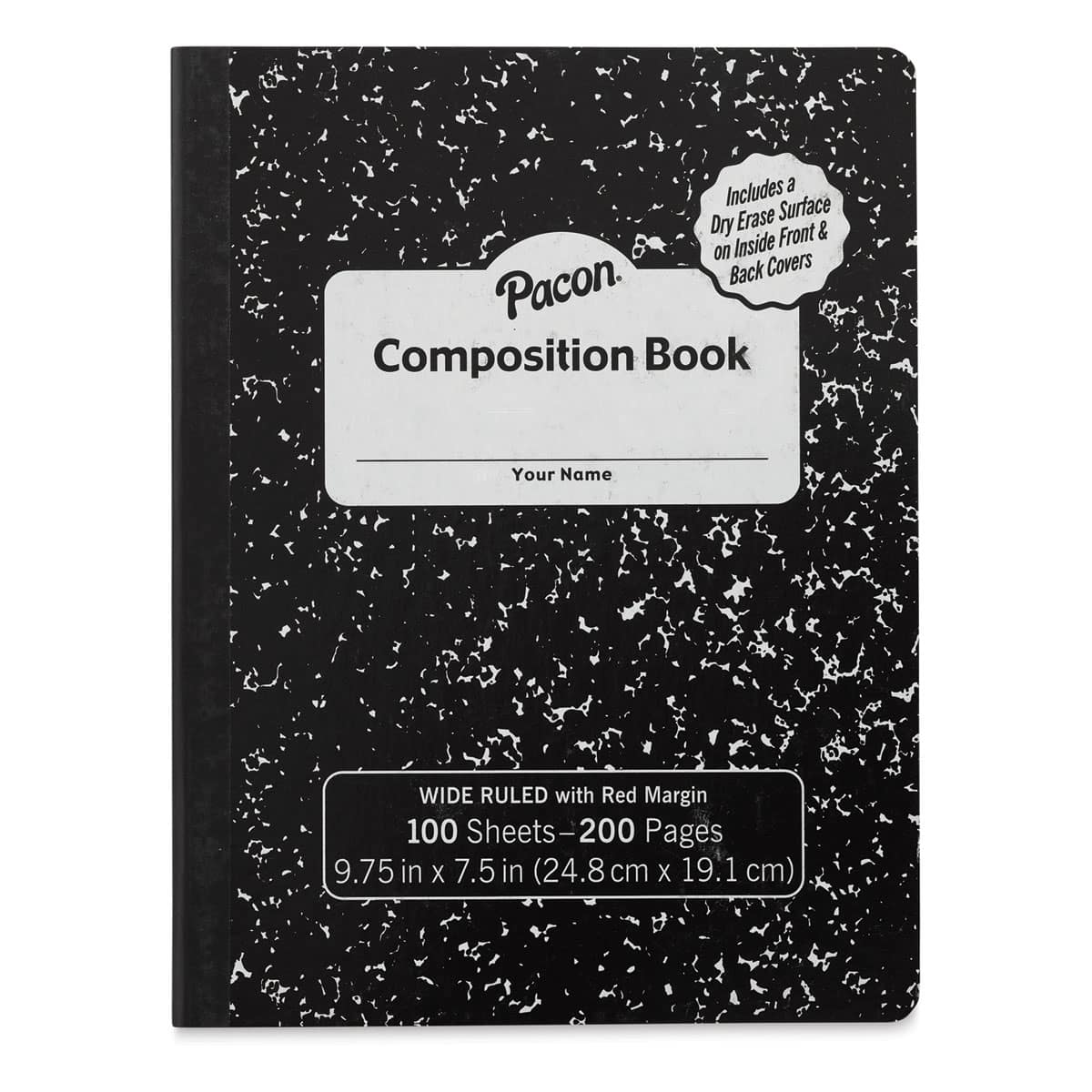 Pacon Composition Book with Dry Erase Surface - 3/8" Rule (front cover)