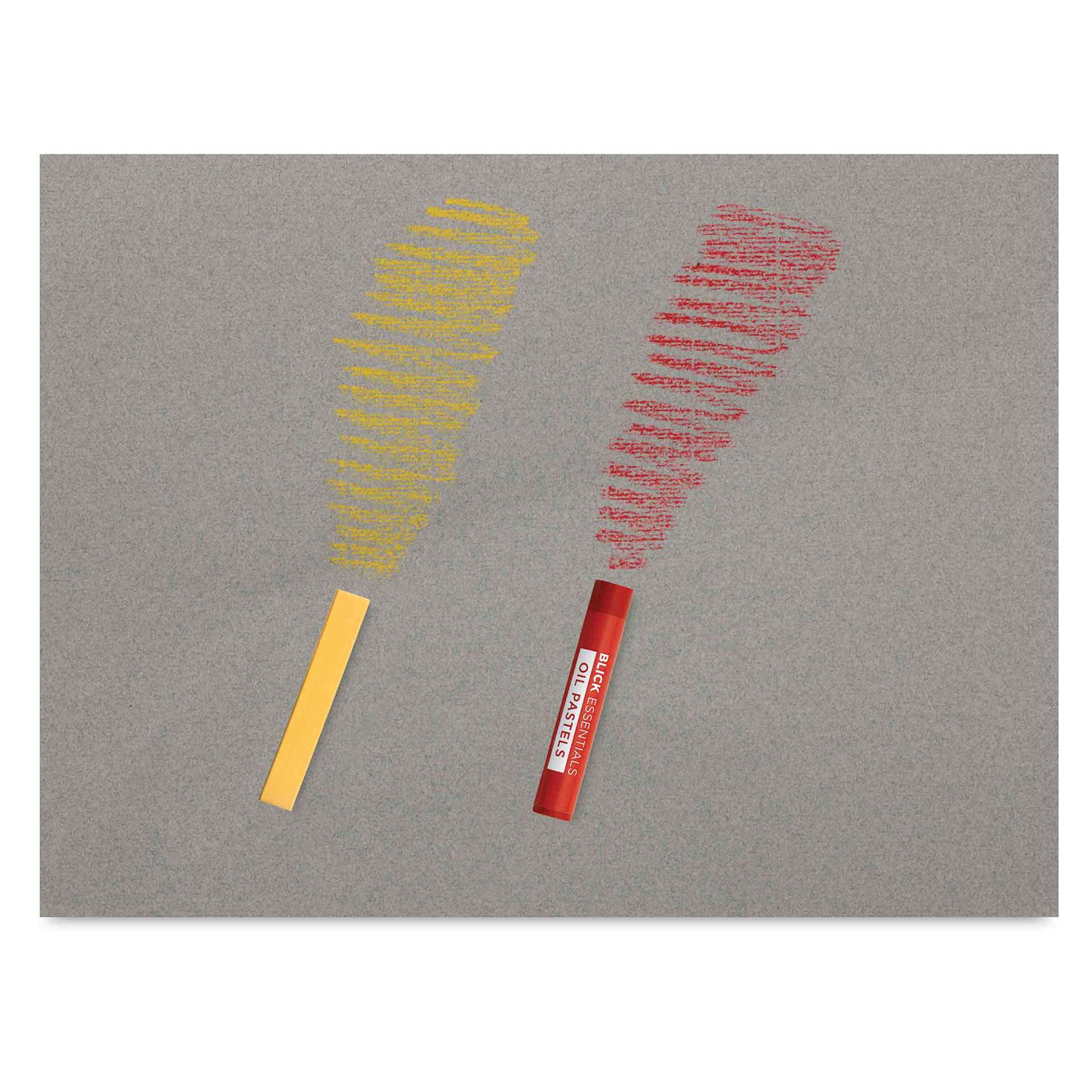 Canson Ingres Drawing Papers, exampel of texture with yellow and red pastels