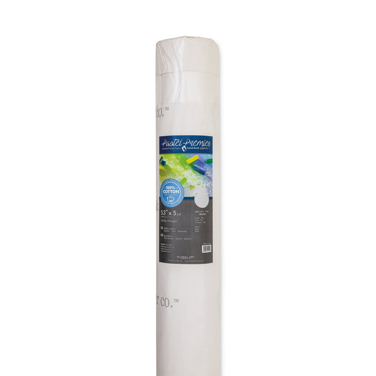 Handbook Journal Co. Pastel Premier Sanded Paper - 53" x 5 yds, White, 400 Grit, Roll, close-up