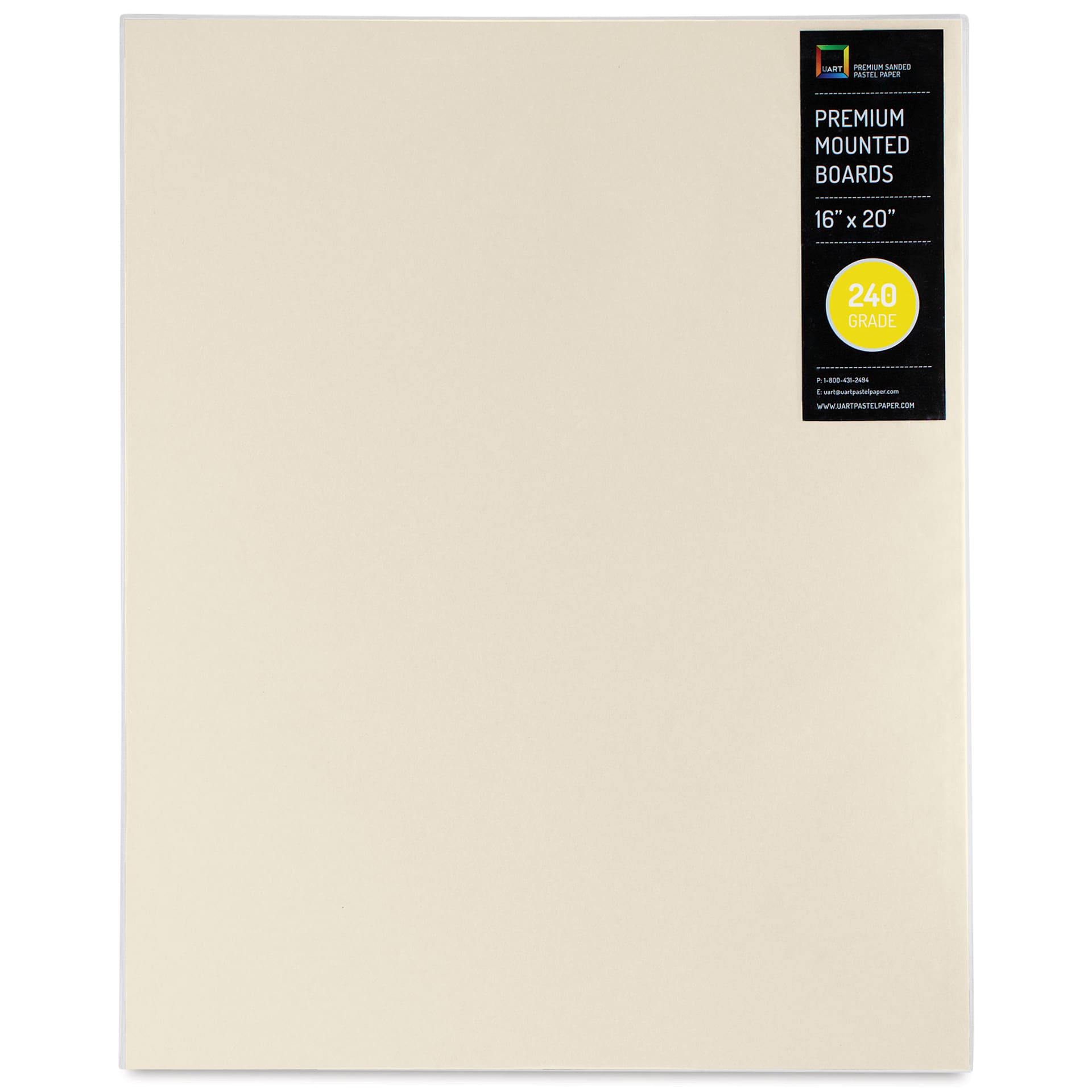 UArt Premium Sanded Pastel Paper Board - 16" x 20", Neutral, 240 Grit