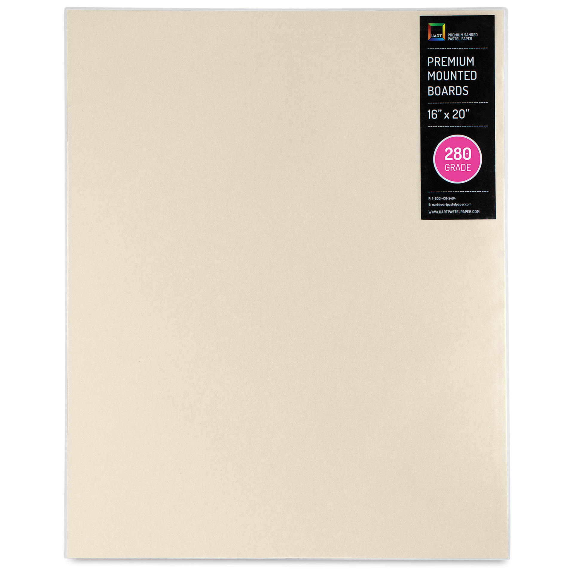 UArt Premium Sanded Pastel Paper Board - 16" x 20", Neutral, 280 Grit