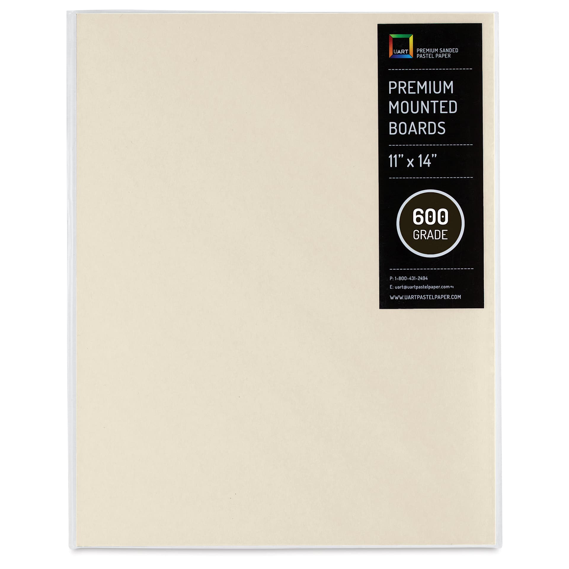 UArt Premium Sanded Pastel Paper Board - 11" x 14", Neutral, 600 Grit
