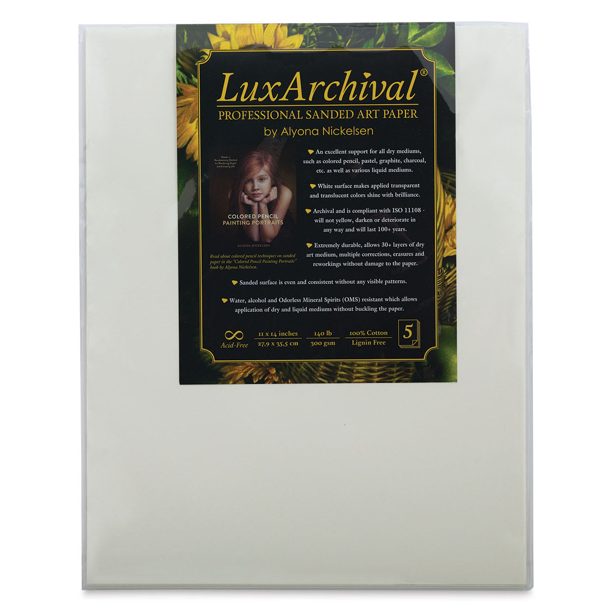 Brush and Pencil LuxArchival Professional Sanded Art Paper - 11" x 14", 400 Grit, Pkg of 5 