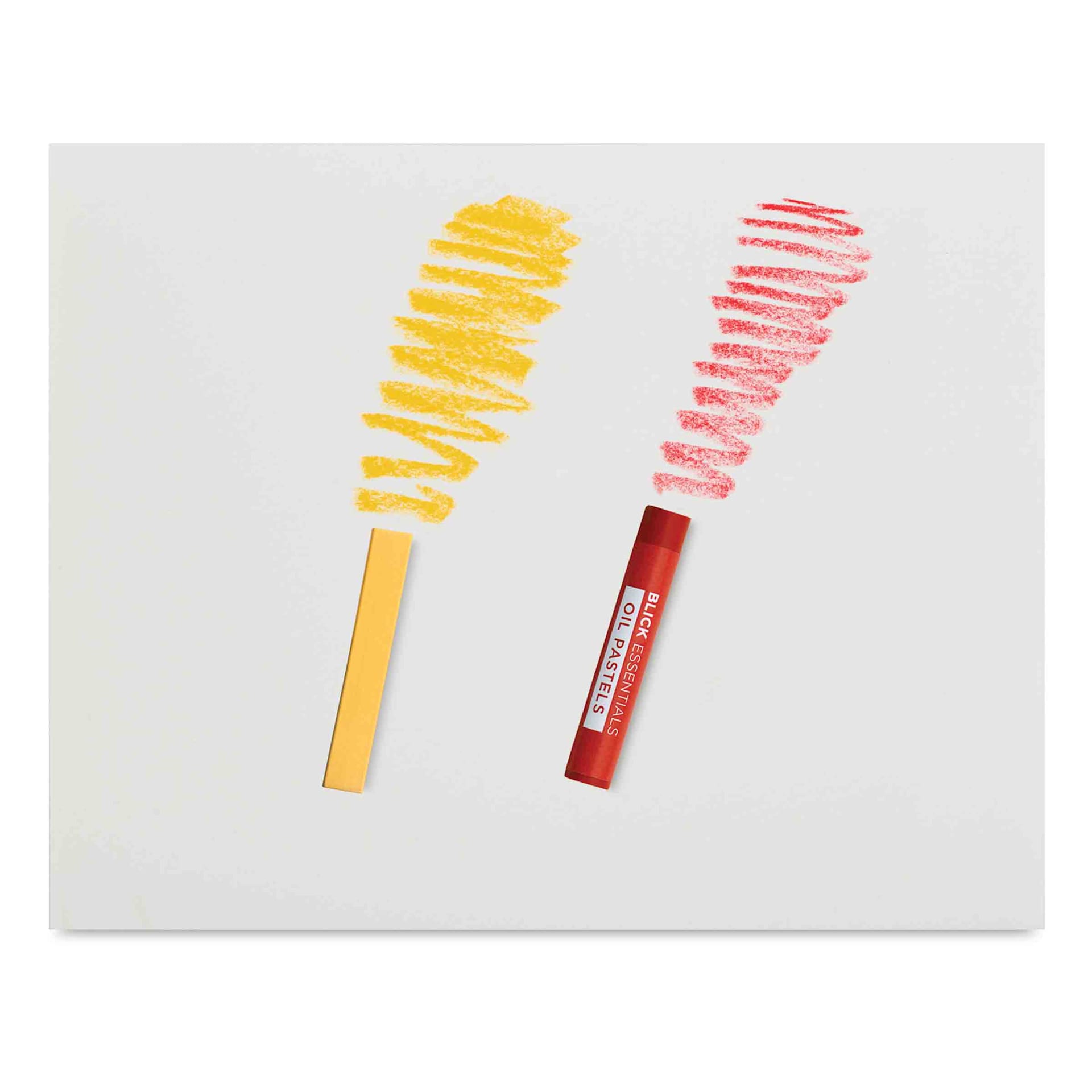 Brush and Pencil LuxArchival Professional Sanded Art Papers, example of texture with yellow and red pastels