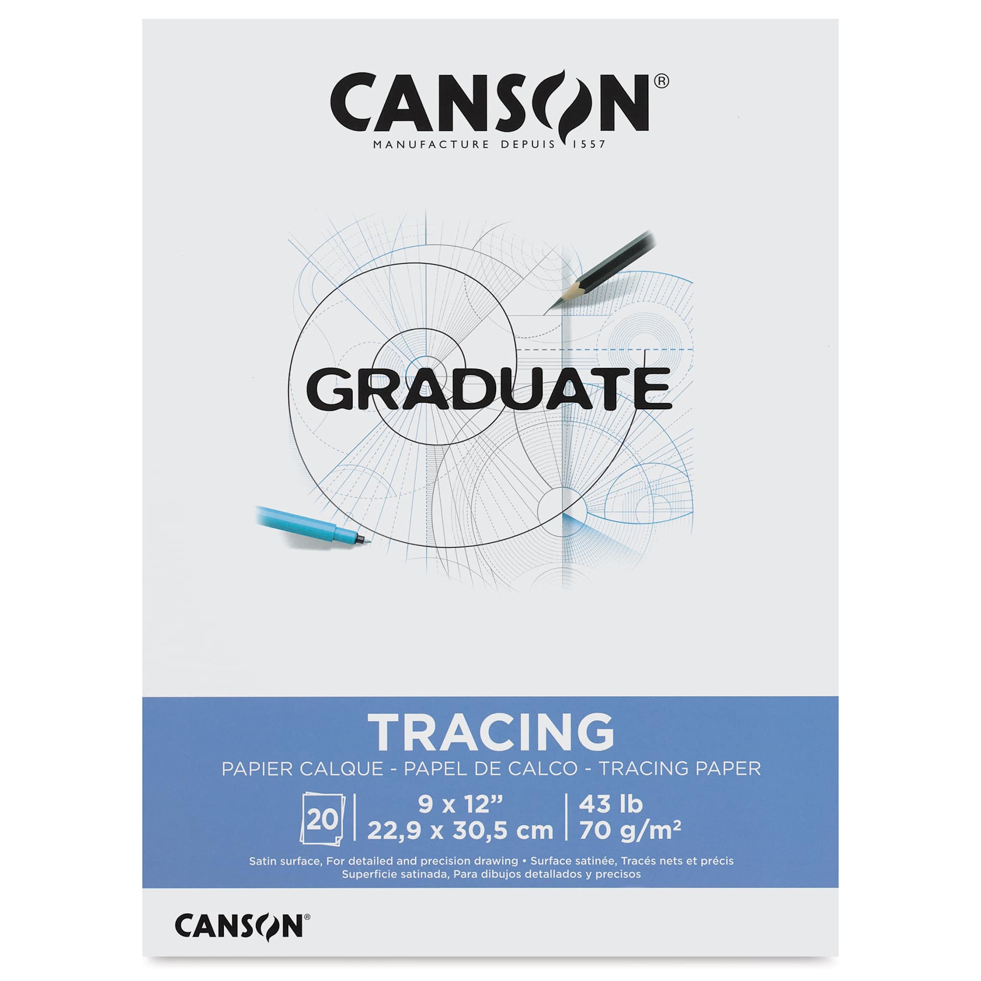 Canson Graduate Tracing Pad - 9" x 12", front cover