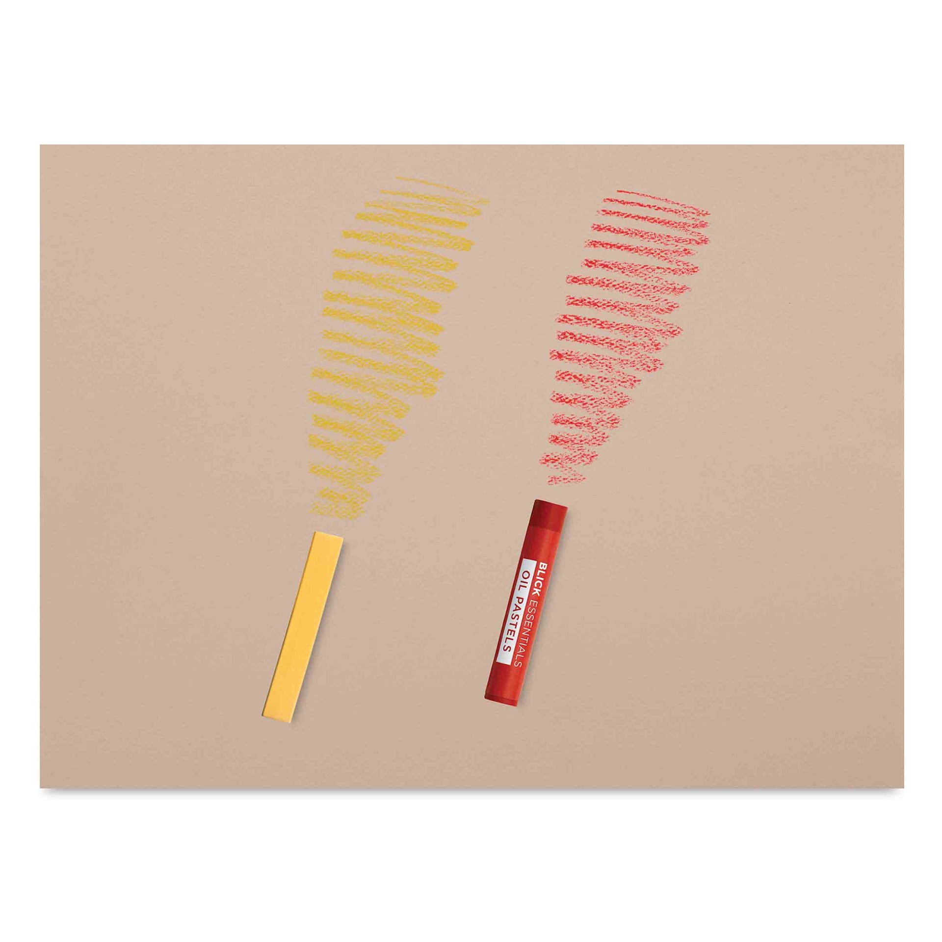 Strathmore 400 Series Pastel Paper Pads, example of texture with yellow and red pastels