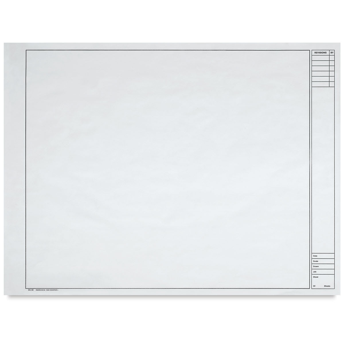 Clearprint Engineering Vellum - 24" x 36", Vertical Title Block, Single Sheet