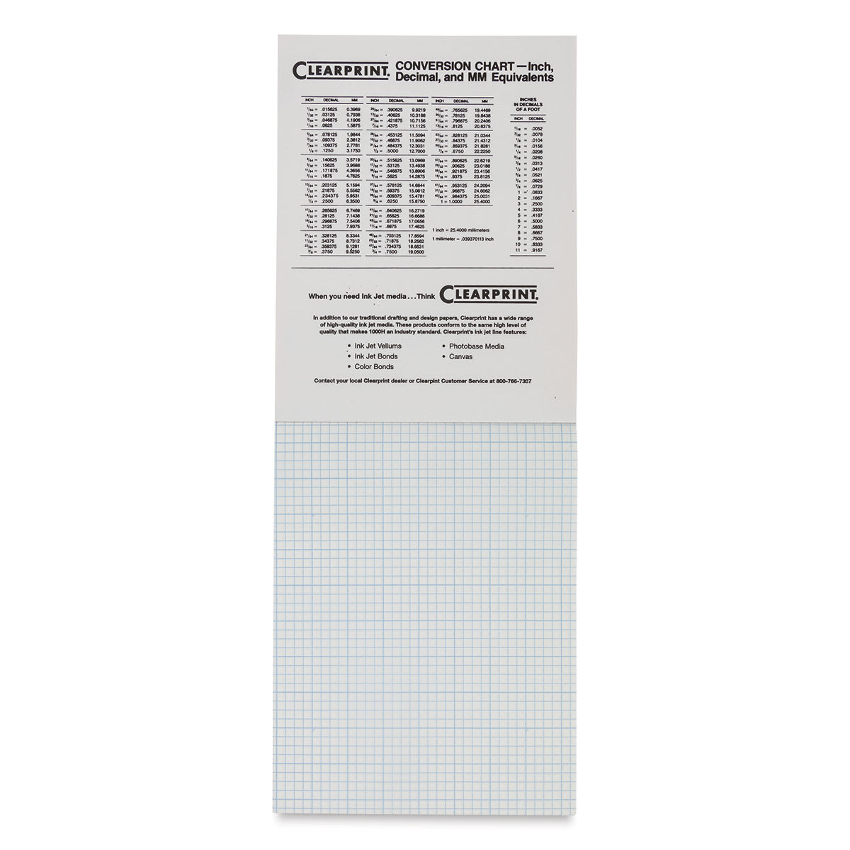 Clearprint Drafting and Design Fade-Out Vellum - 8 1/2" x 11", 4 x 4 Grid, 50 Sheets