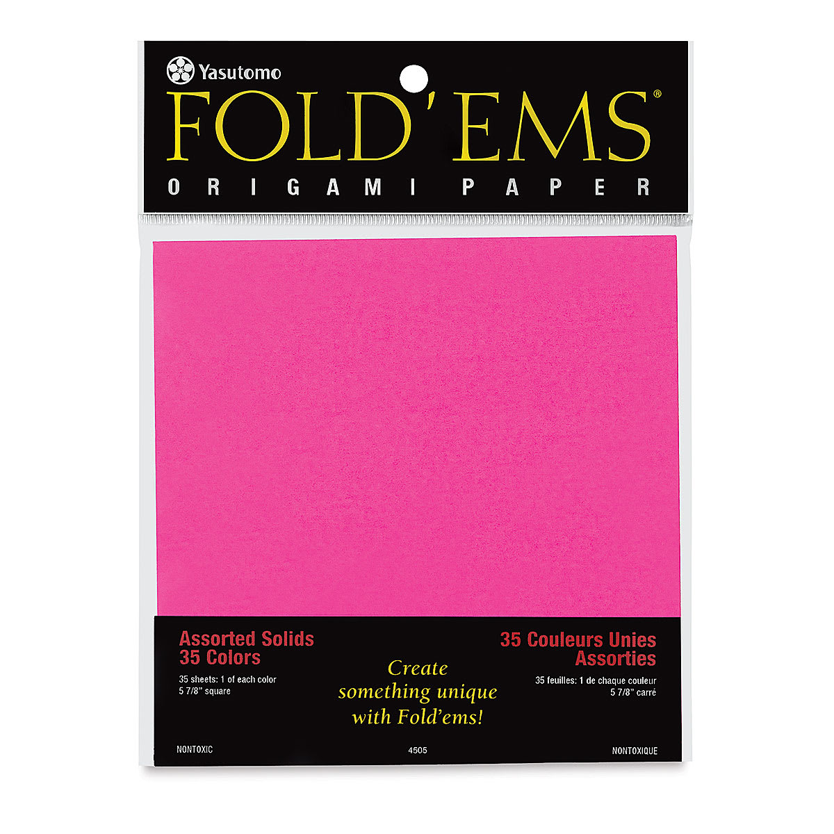 Yasutomo Origami Colored Paper Assortment - 5-7/8" x 5-7/8", Pkg of 35 Sheets (front of package)