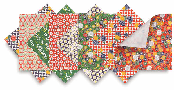 Origami Folk Art Assortment - 8 designs from Package of 16 6" squares