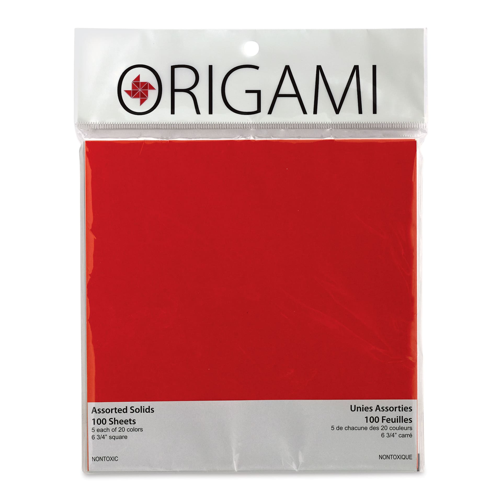 Yasutomo Origami Colored Paper Assortment - 6-3/4" x 6-3/4", Pkg of 100 Sheets (front of package)