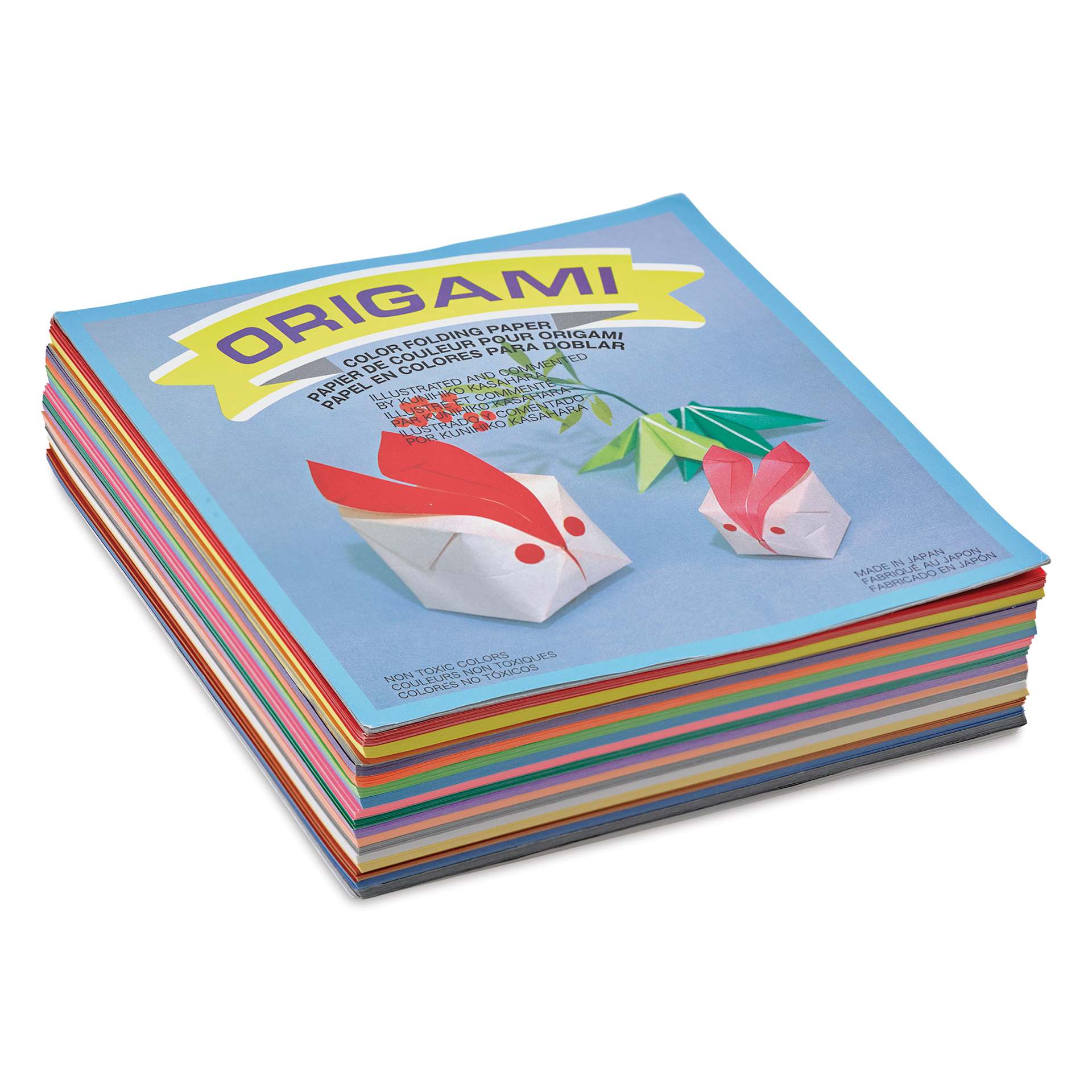 Aitoh Basic Origami Pack - 5-7/8" x 5-7/8", Pkg of 500 Sheets front of packaging, angled view