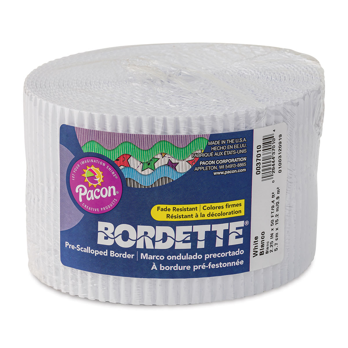 Bordette Scalloped Border - 2-1/4" x 50 ft, White