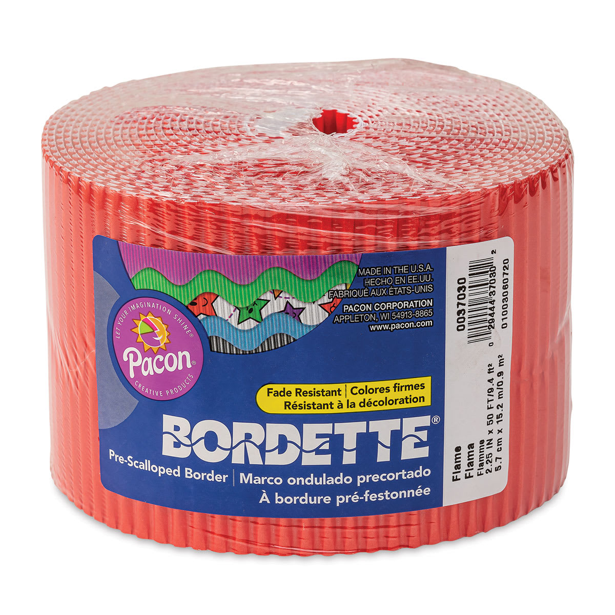 Bordette Scalloped Border - 2-1/4" x 50 ft, Flame Red