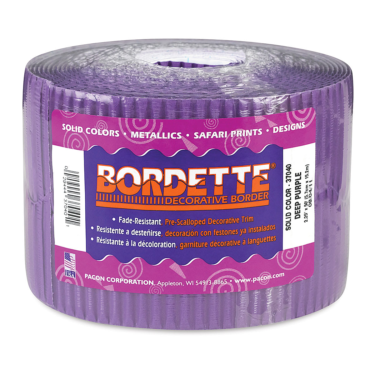 Bordette Scalloped Border - 2-1/4" x 50 ft, Deep Purple