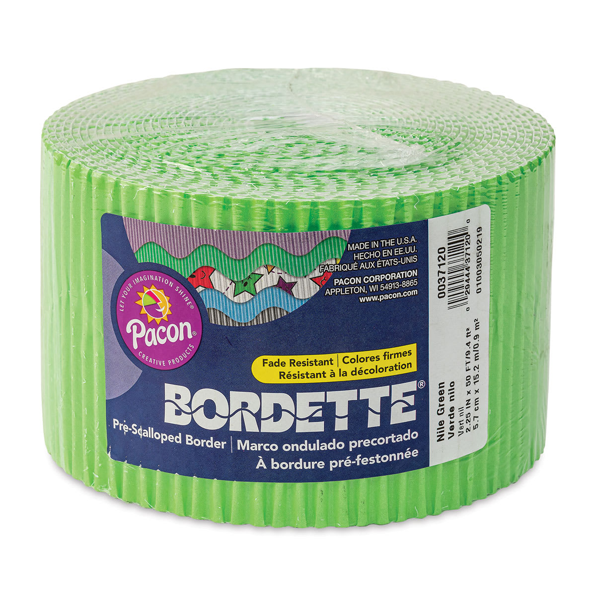 Bordette Scalloped Border - 2-1/4" x 50 ft, Nile Green