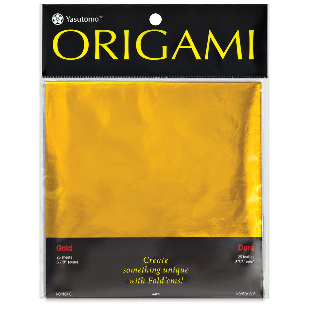 Yasutomo Gold Origami Papers - Front cover of Gold sheets