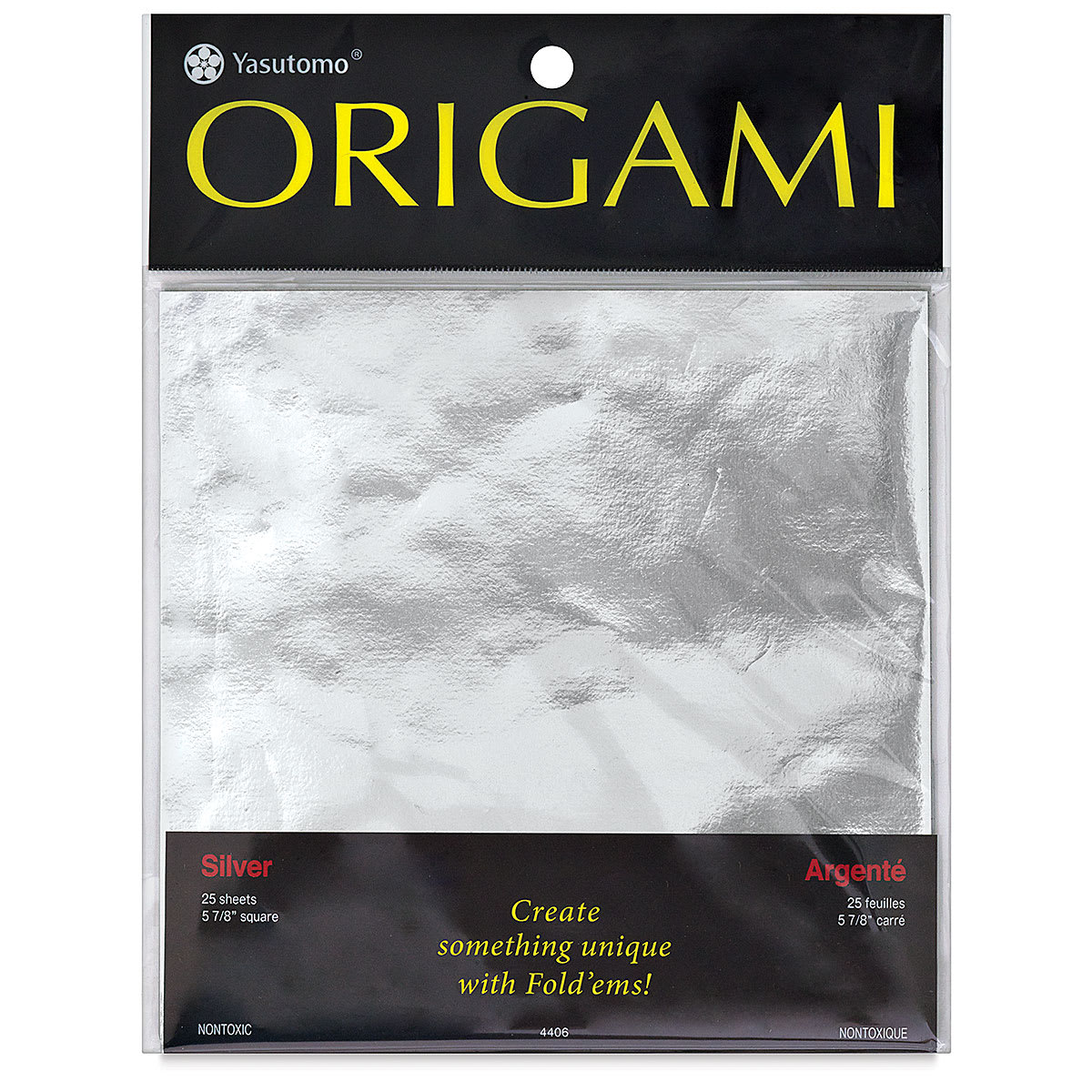 Yasutomo Silver Origami Papers - Front view of Silver package