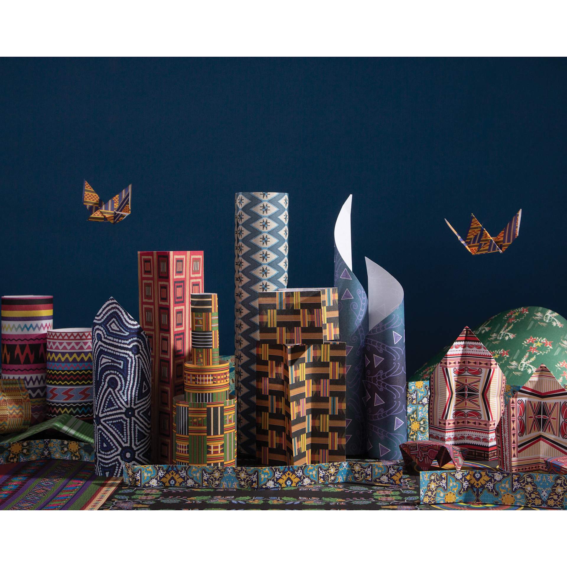 Roylco Decorative Papers - 8-1/2" x 11", Around the World, 96 Sheets, crafted city scene