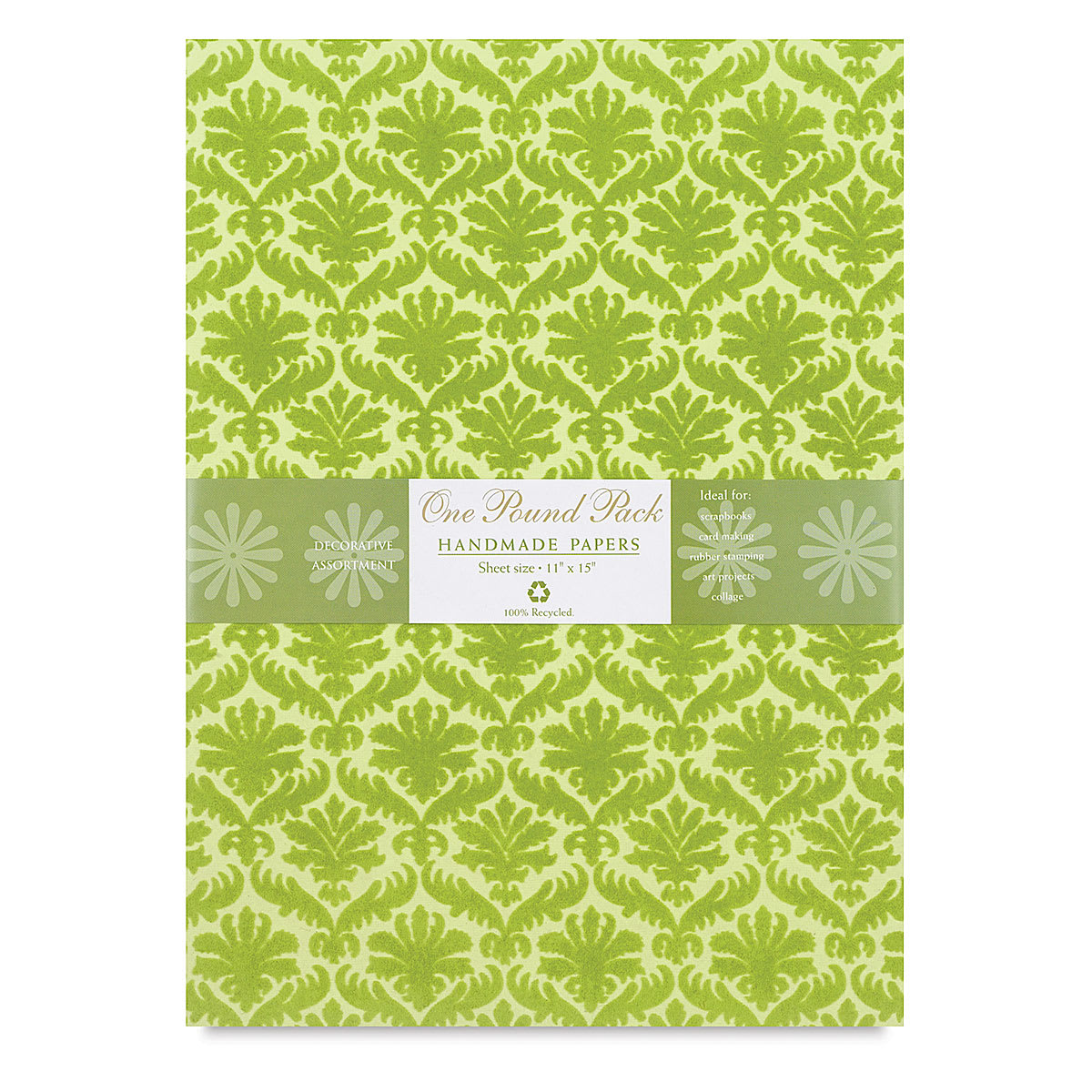 Shizen Handmade Paper by the Pound - Front of 11" x 15" Assorted Designs package with label