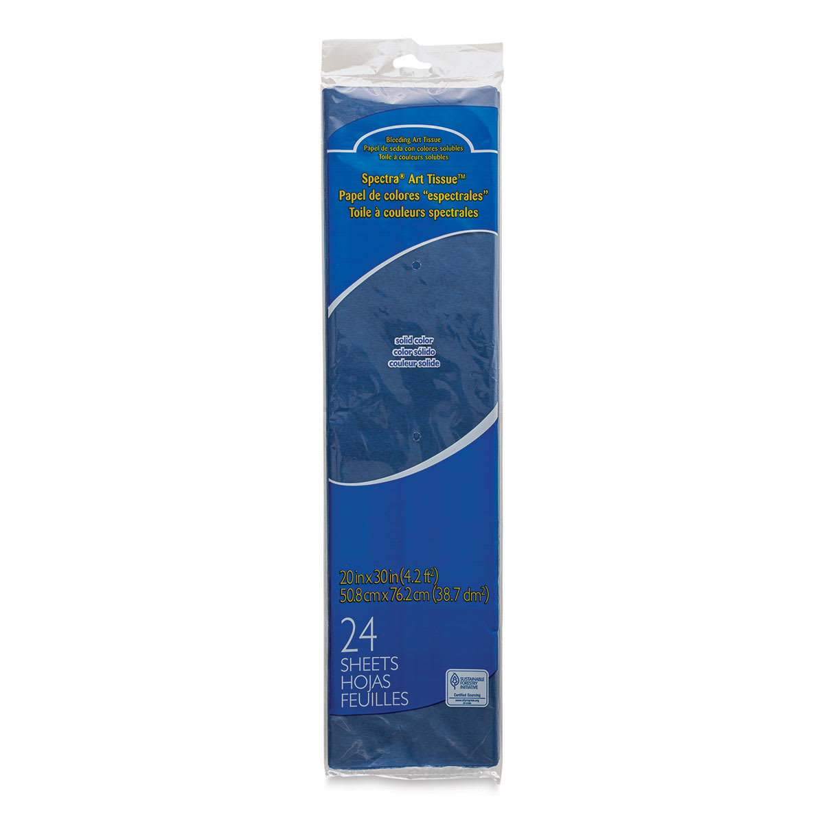 Spectra Deluxe Bleeding Art Tissue - 20" x 30", Medium Blue, 24 Sheets