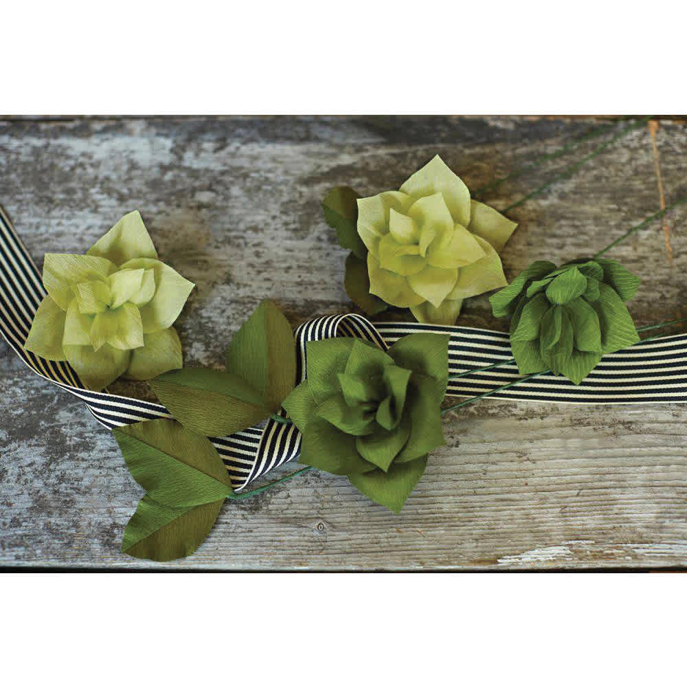 Lia Griffith Crepe Paper - Double-Sided Sheets, Green, Pkg of 2 completed floral project