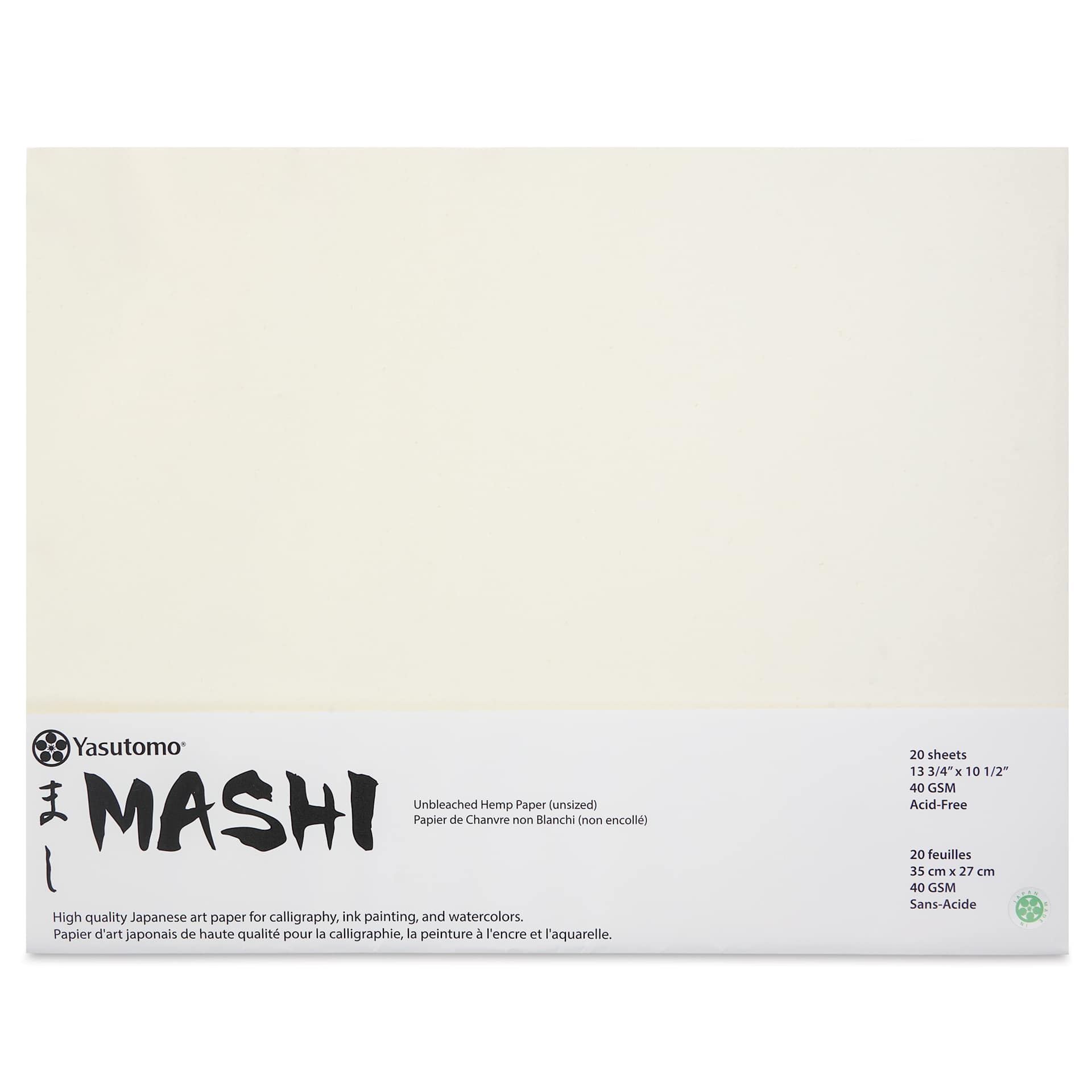 Yasutomo Mashi Paper, front of packaging