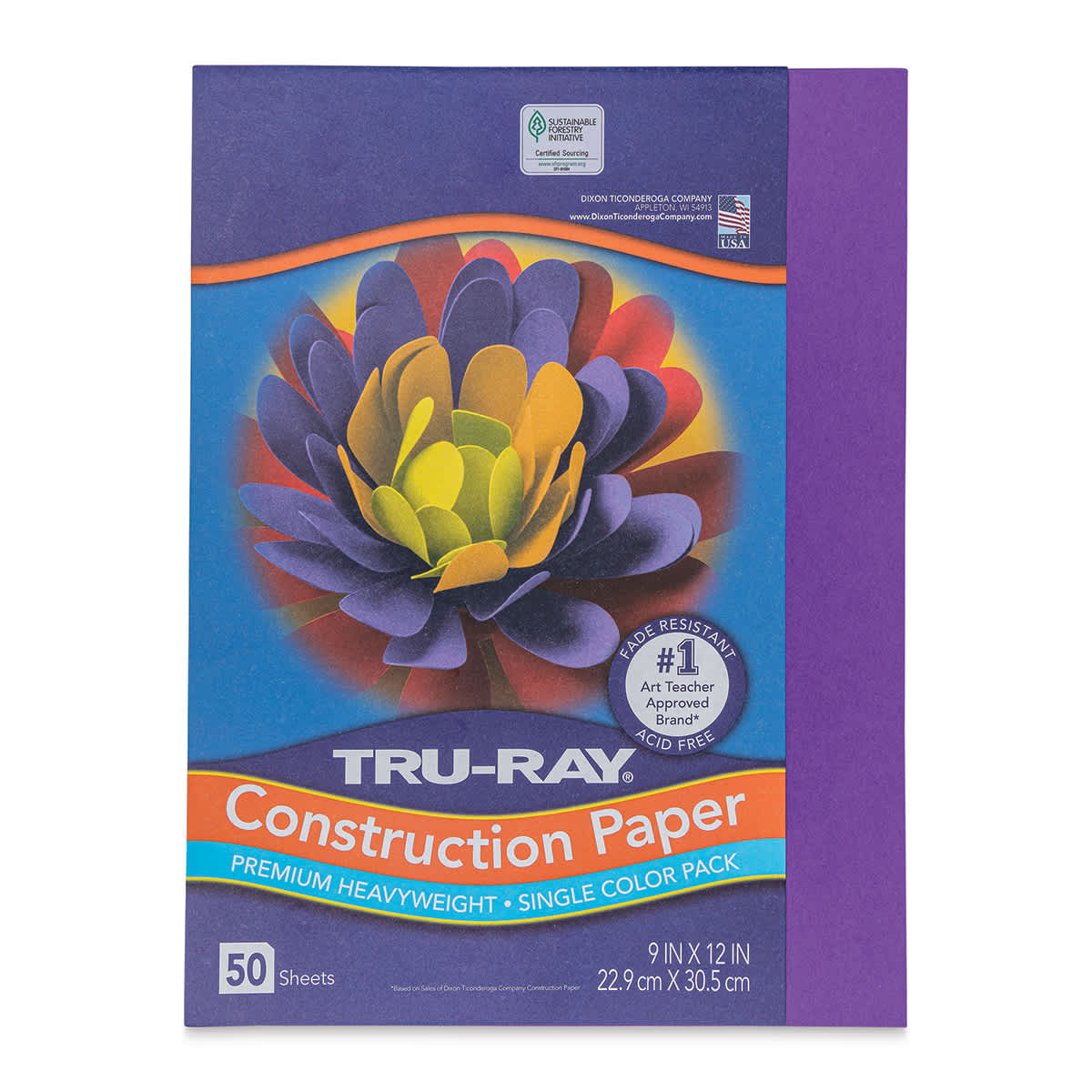 Pacon Tru-Ray Construction Paper - 9" x 12", Purple, 50 Sheets
