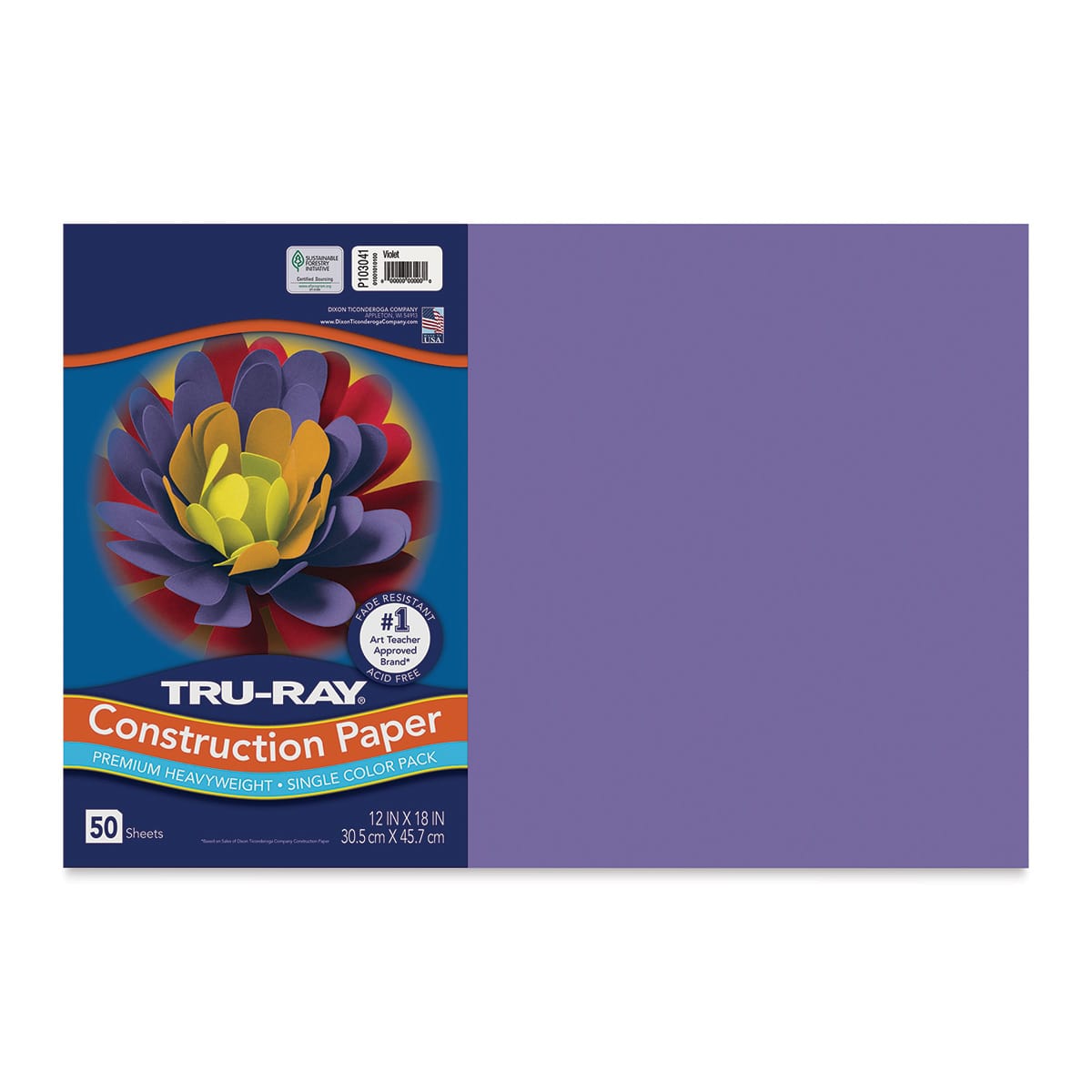 Pacon Tru-Ray Construction Paper - 12" x 18", Violet, 50 Sheets