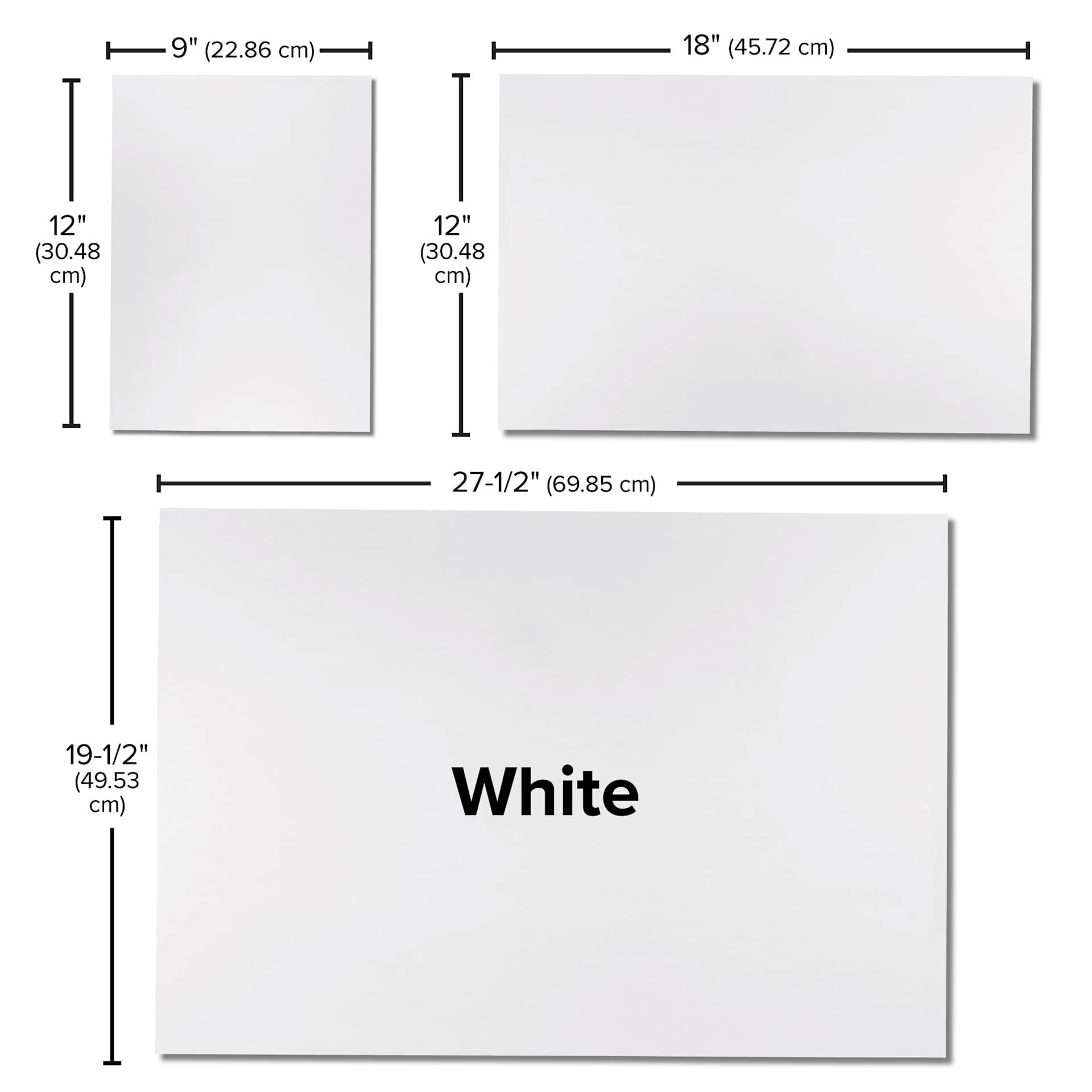 Blick Premium Construction Paper - 19-1/2" x 27-1/2", White, Single Sheet, size comparison