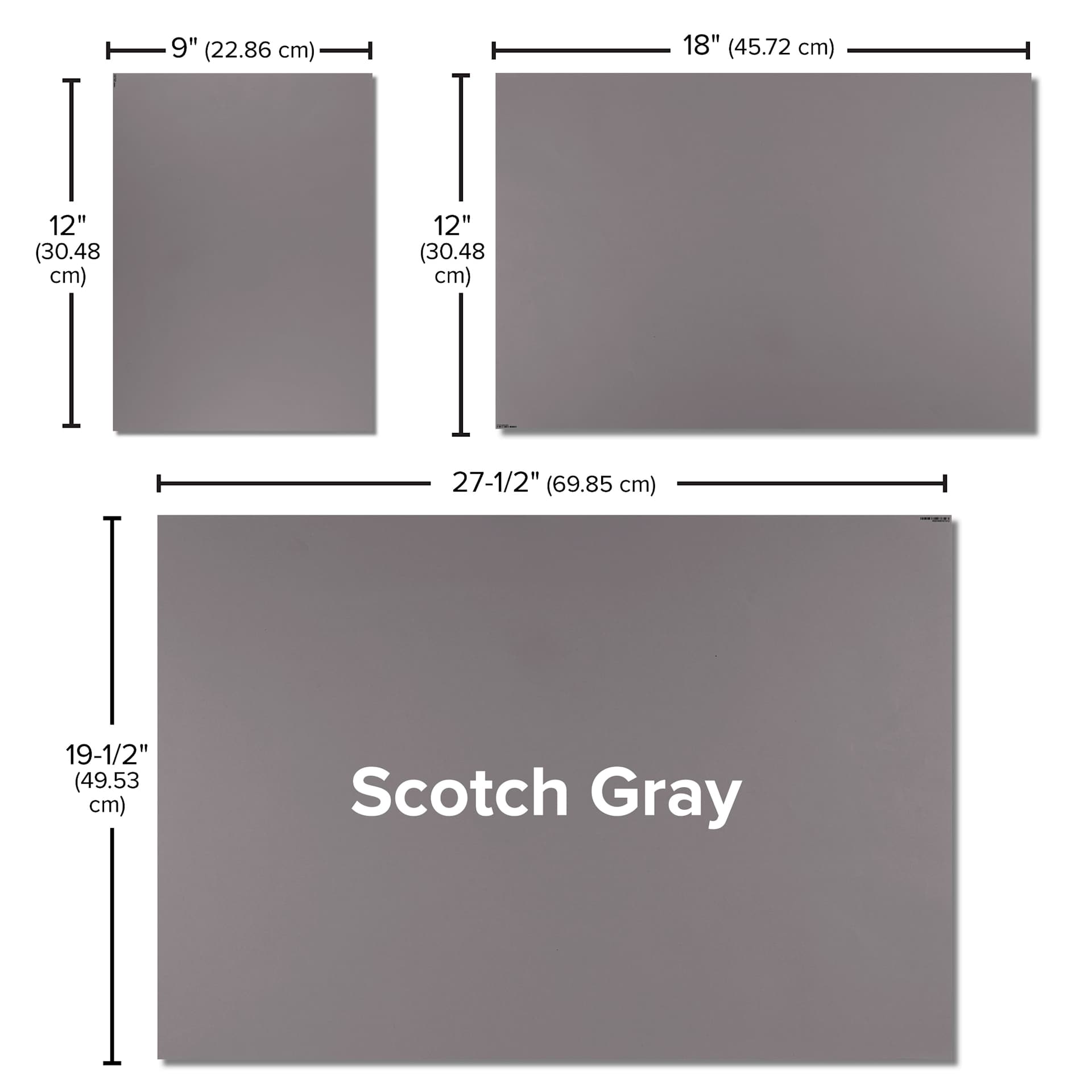 Blick Premium Colored Art Paper - 9" x 12", Scotch Gray, 50 Sheets, size comparison