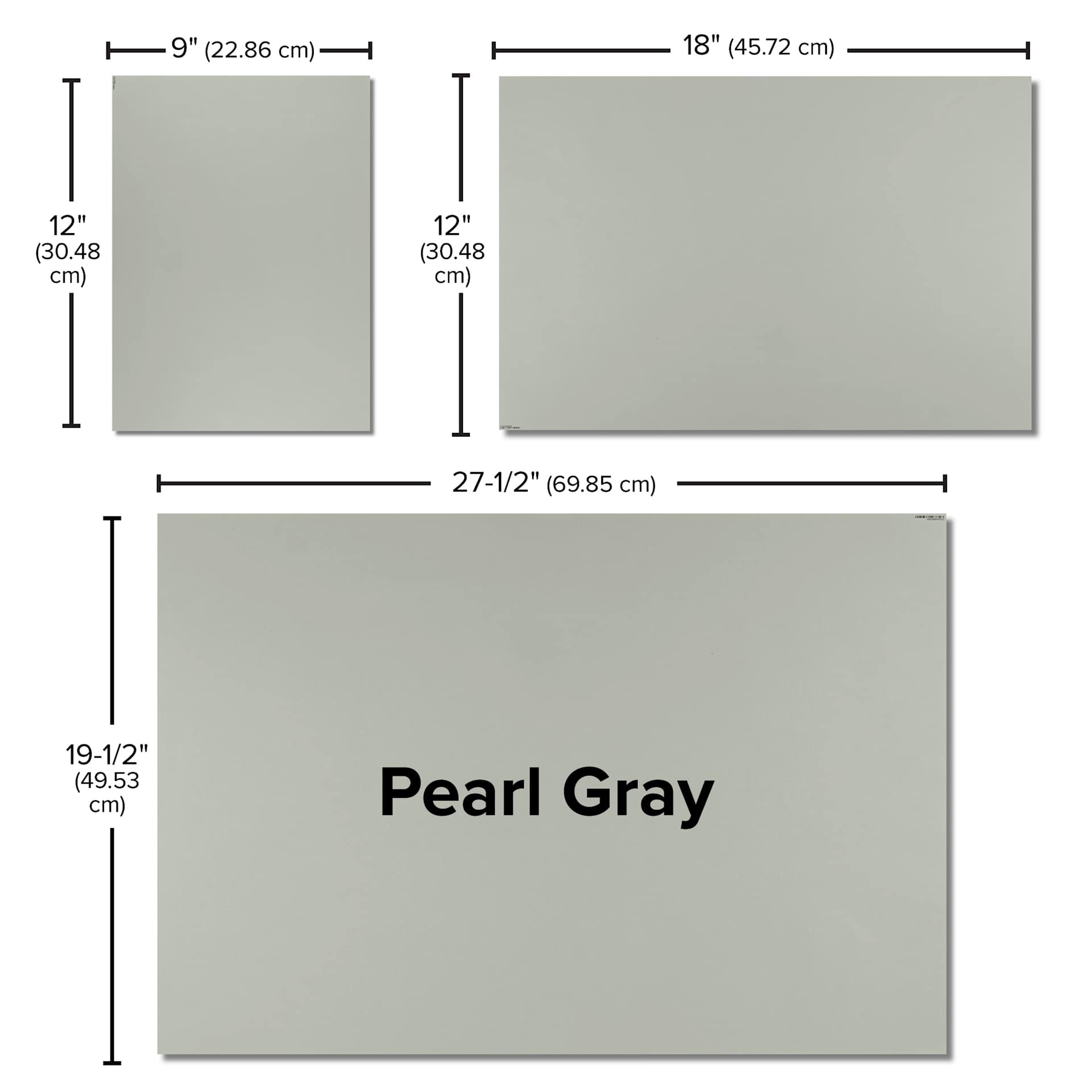 Blick Premium Construction Paper - 19-1/2" x 27-1/2", Pearl Gray, Single Sheet, size comparison