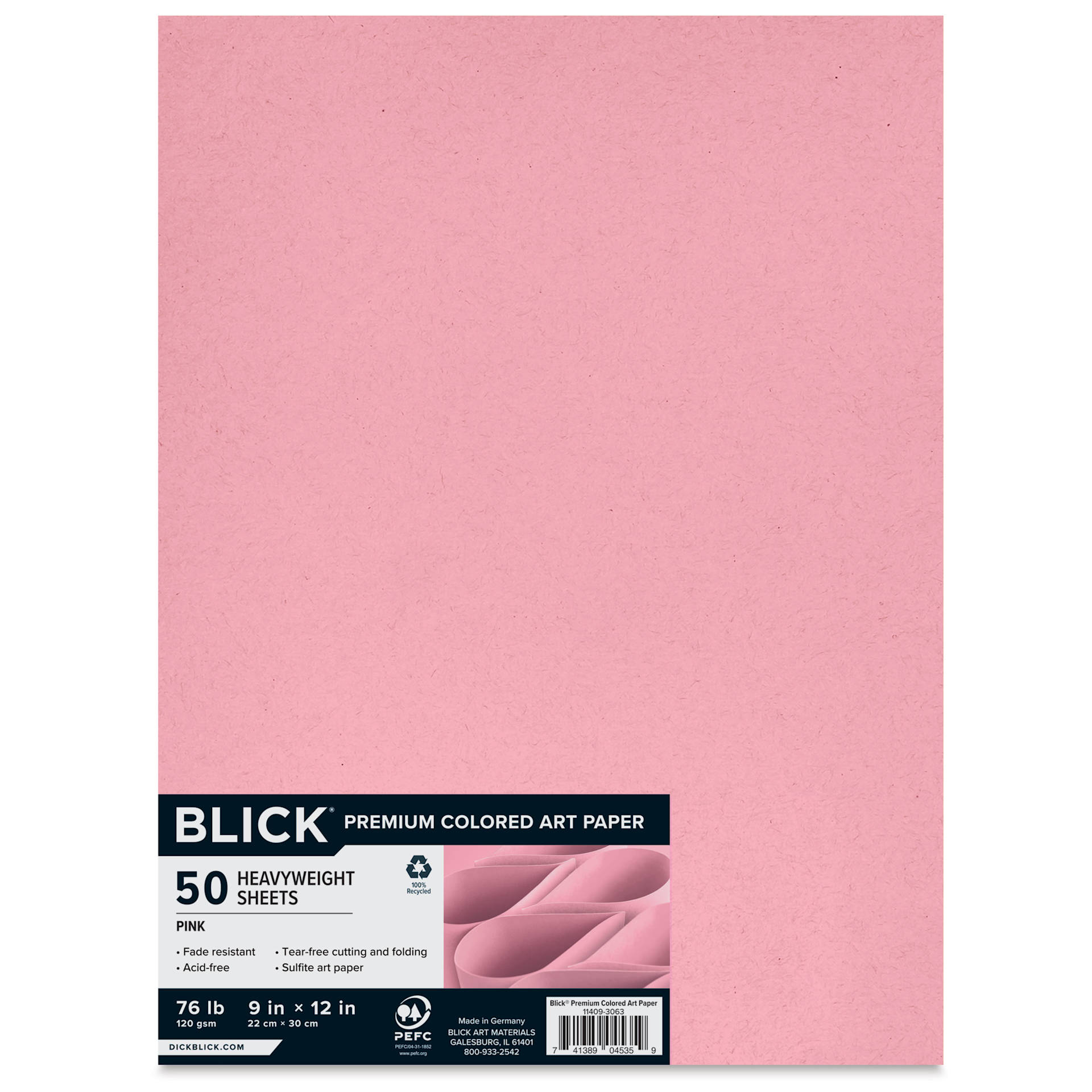 Blick Premium Colored Art Paper - 9" x 12", Pink, 50 Sheets