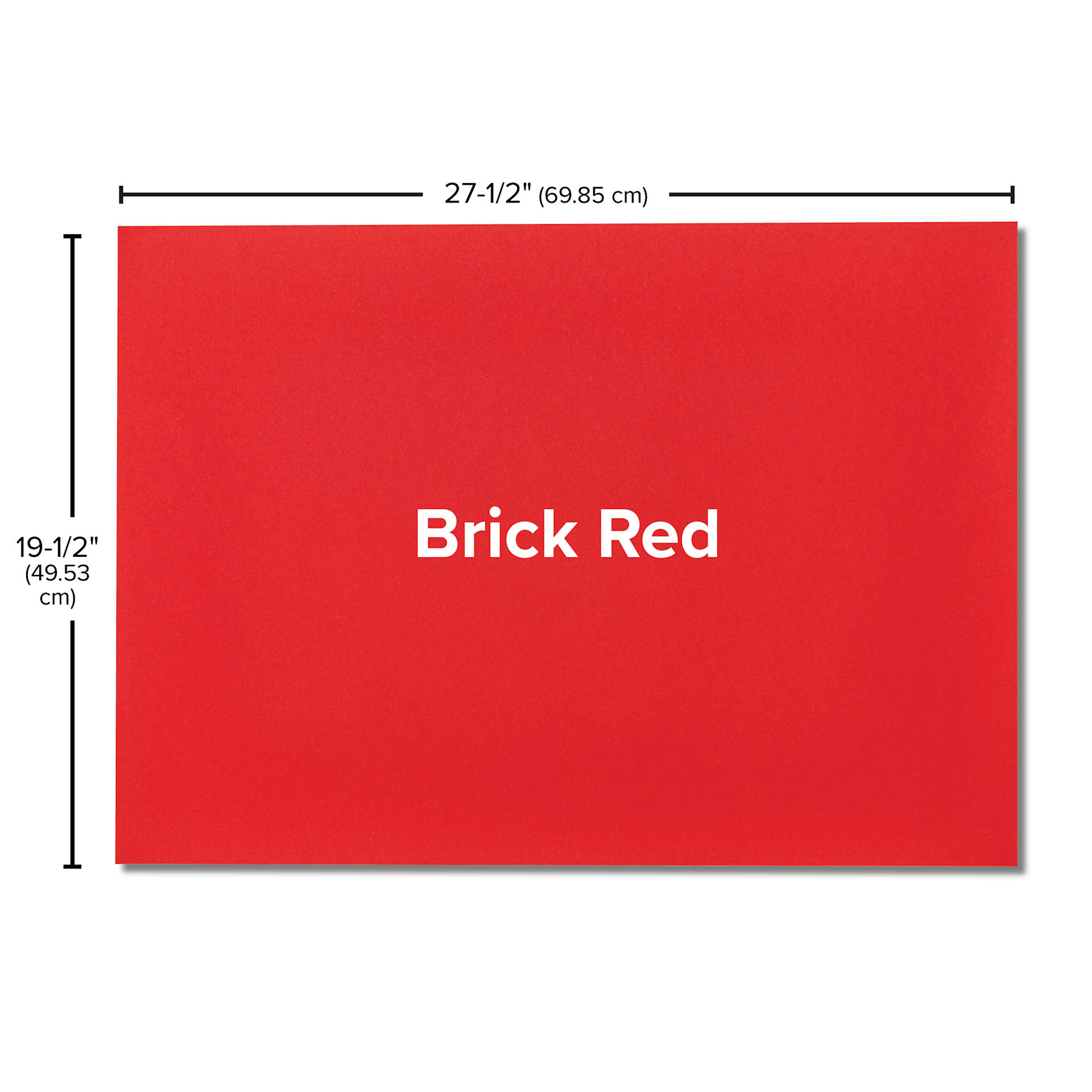 Blick Premium Colored Art Paper - 19-1/2" x 27-1/2", Brick Red, Single Sheet, dimensions