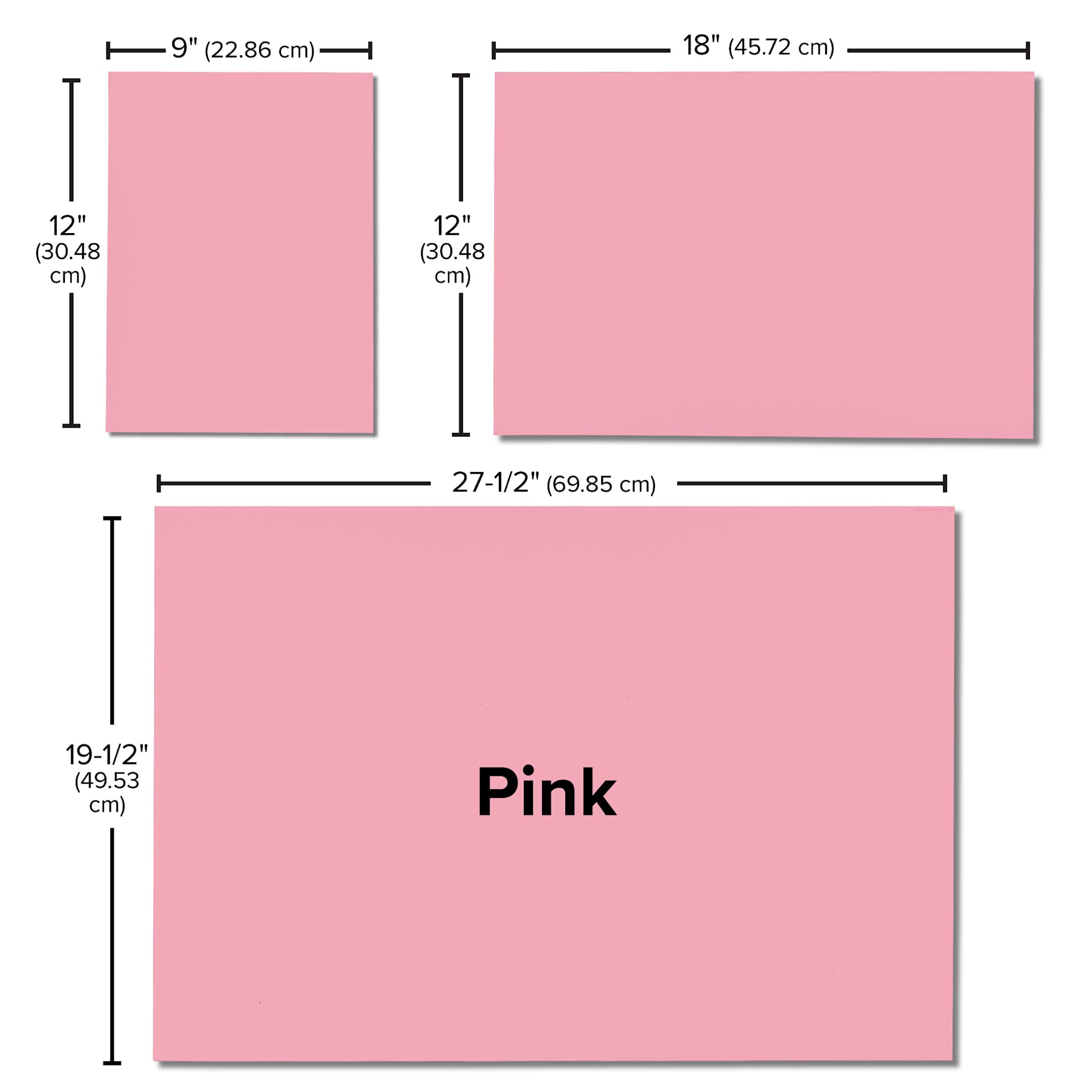 Blick Premium Construction Paper - 19-1/2" x 27-1/2", Pink, Single Sheet, size comparison