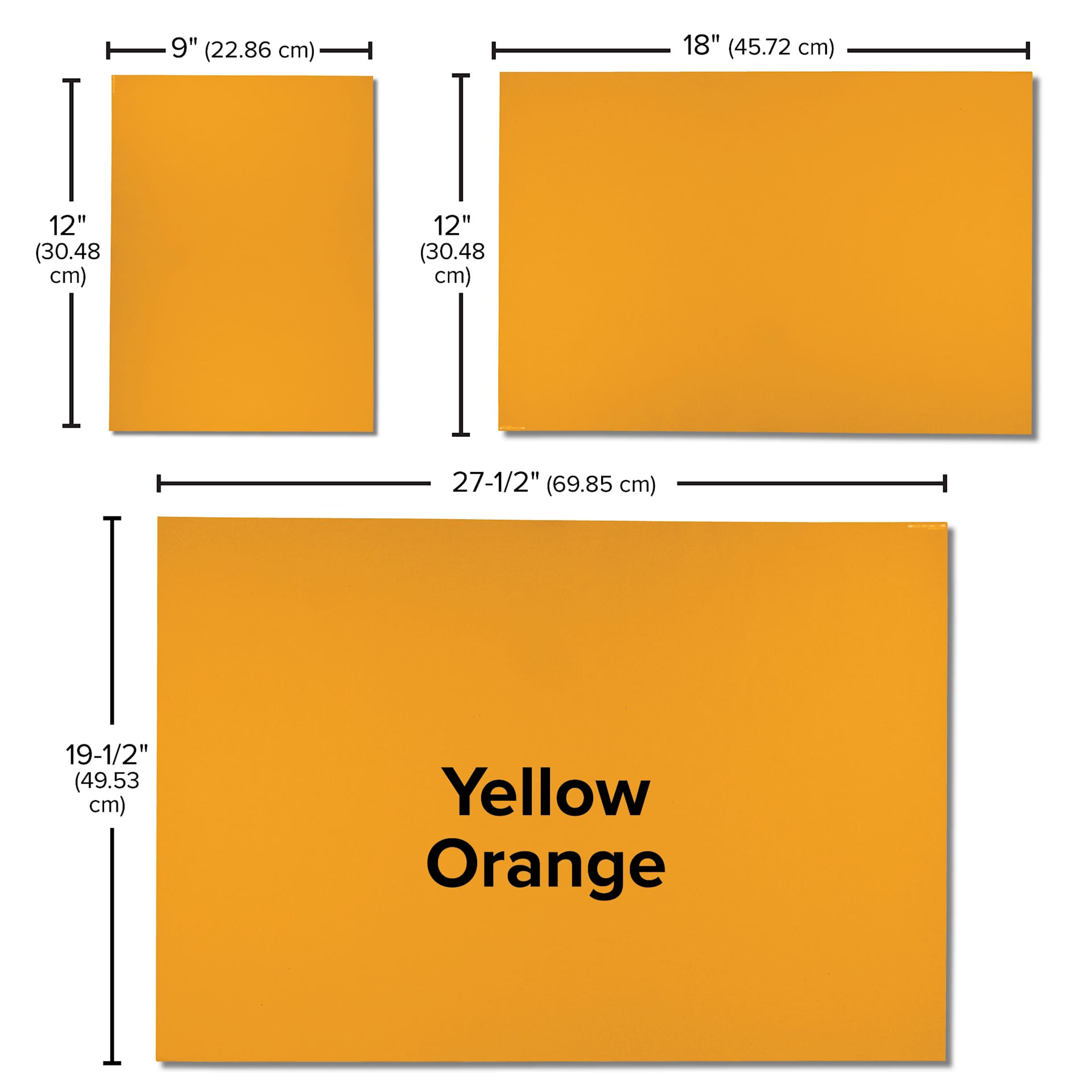 Blick Premium Construction Paper - 19-1/2" x 27-1/2", Yellow Orange, size comparison