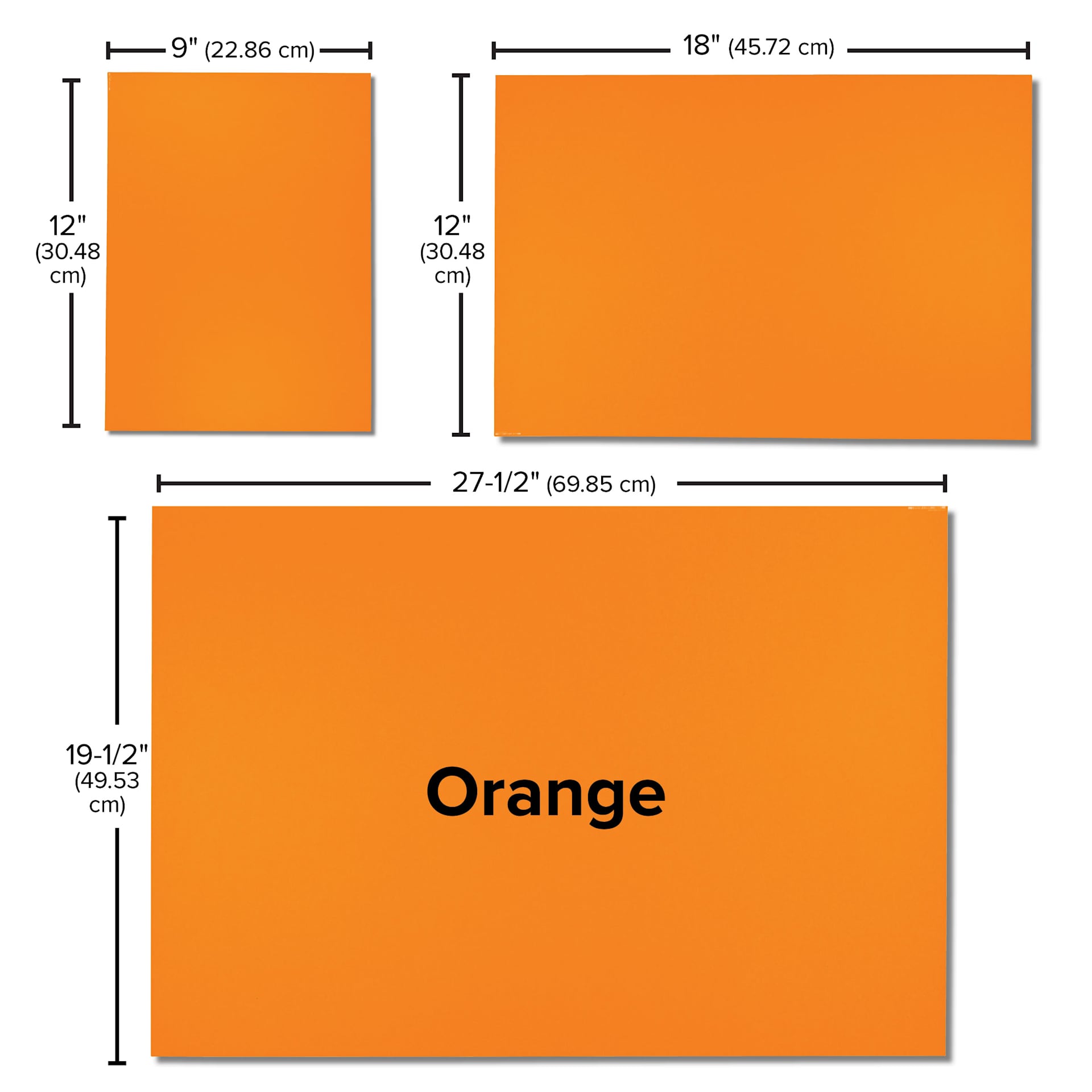 Blick Premium Construction Paper - 19-1/2" x 27-1/2", Orange, Single Sheet, paper size comparison