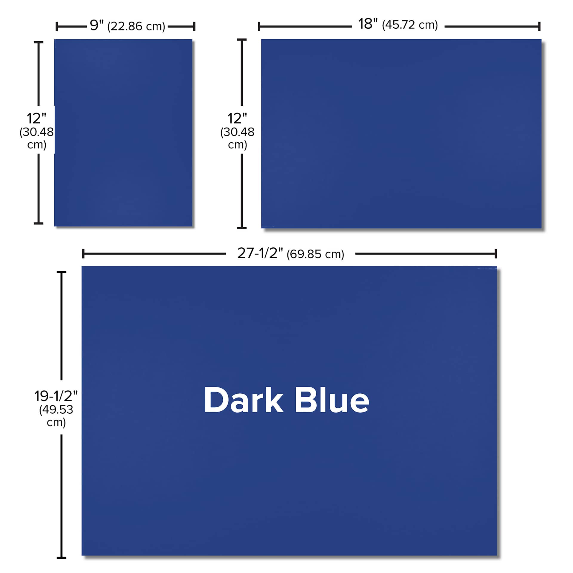 Blick Premium Colored Art Paper - 19-1/2" x 27-1/2", Dark Blue, paper dimensions