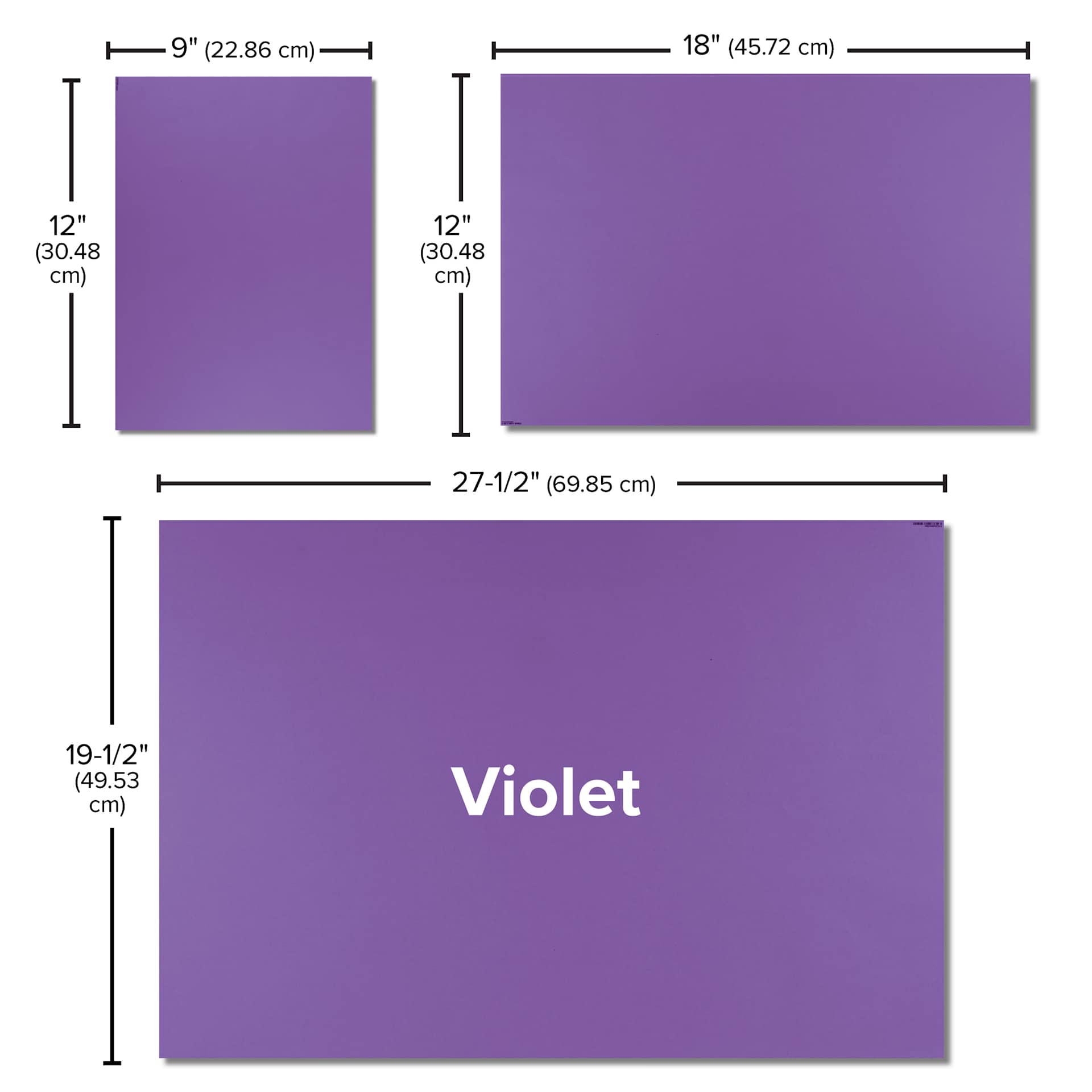 Blick Premium Construction Paper - 19-1/2" x 27-1/2", Violet, Single Sheet, size comparison