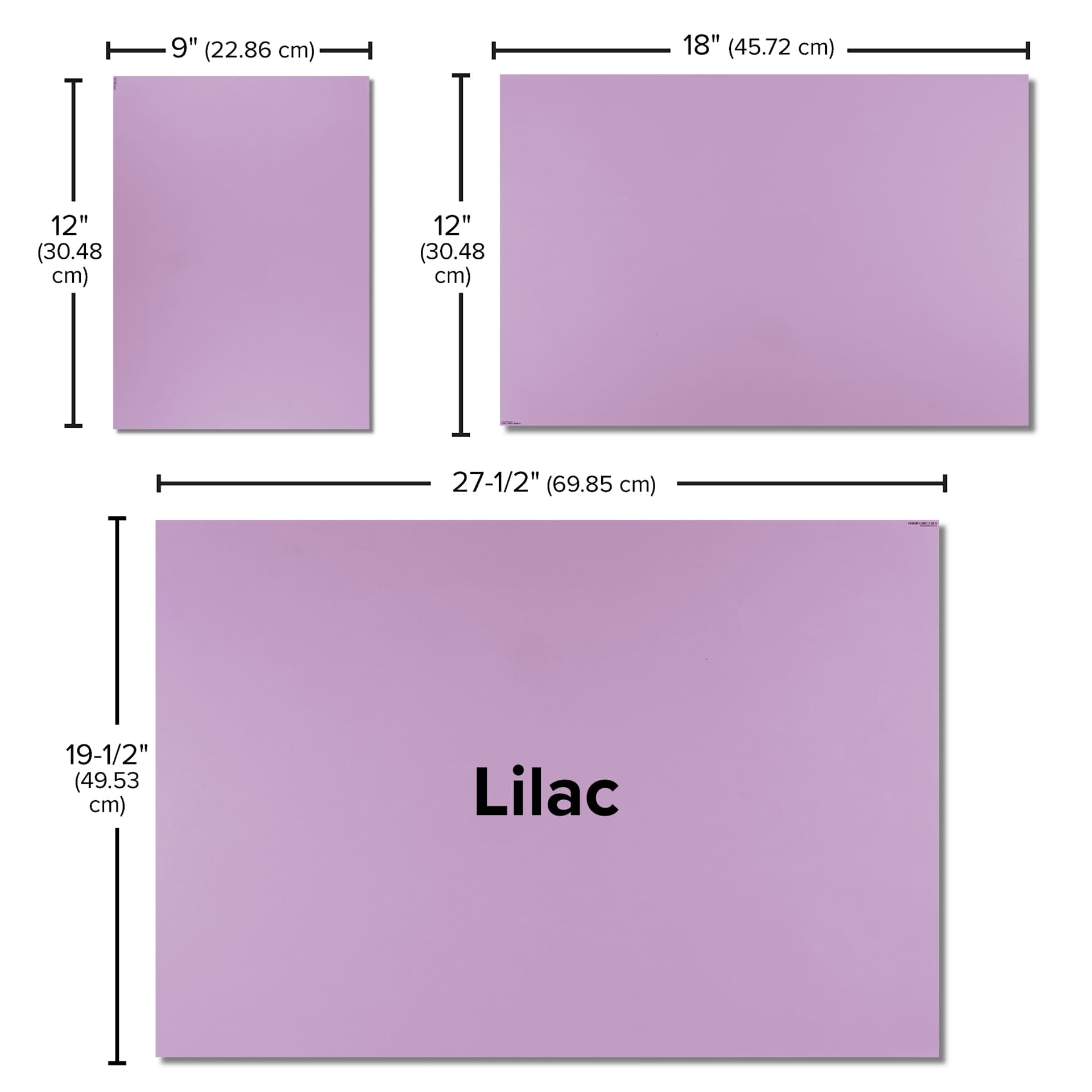 Blick Premium Construction Paper - 19-1/2" x 27-1/2", Lilac, Single Sheet, size comparison