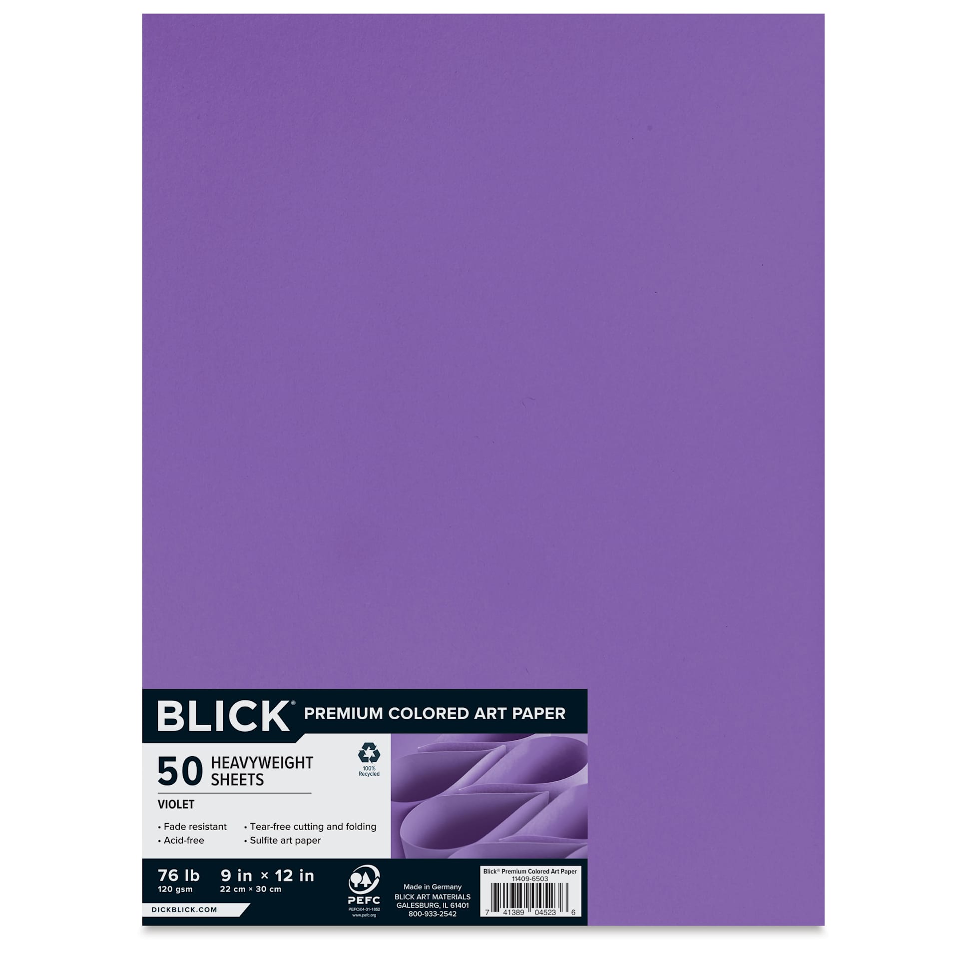 Blick Premium Colored Art Paper - 9" x 12", Violet, 50 Sheets