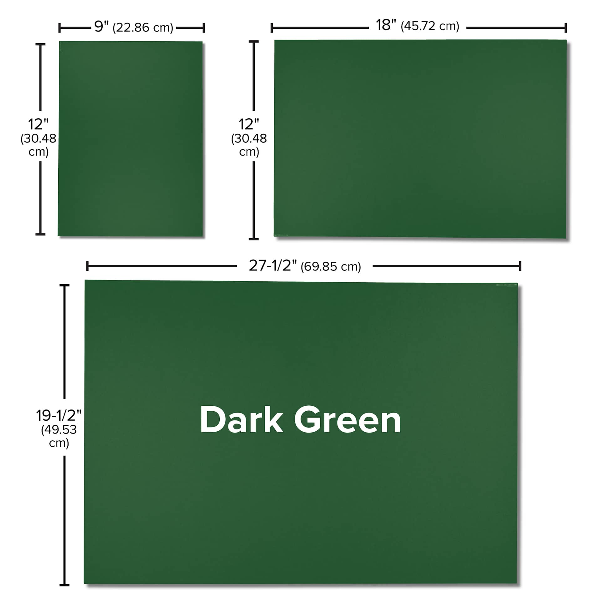 Blick Premium Colored Art Paper - 9" x 12", Dark Green, 50 Sheets, paper dimensions