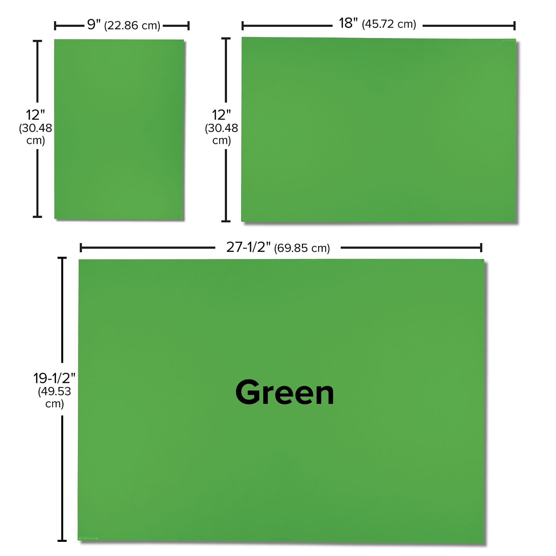 Blick Premium Colored Art Paper - 19-1/2" x 27-1/2", Green, Single Sheet, paper dimensions