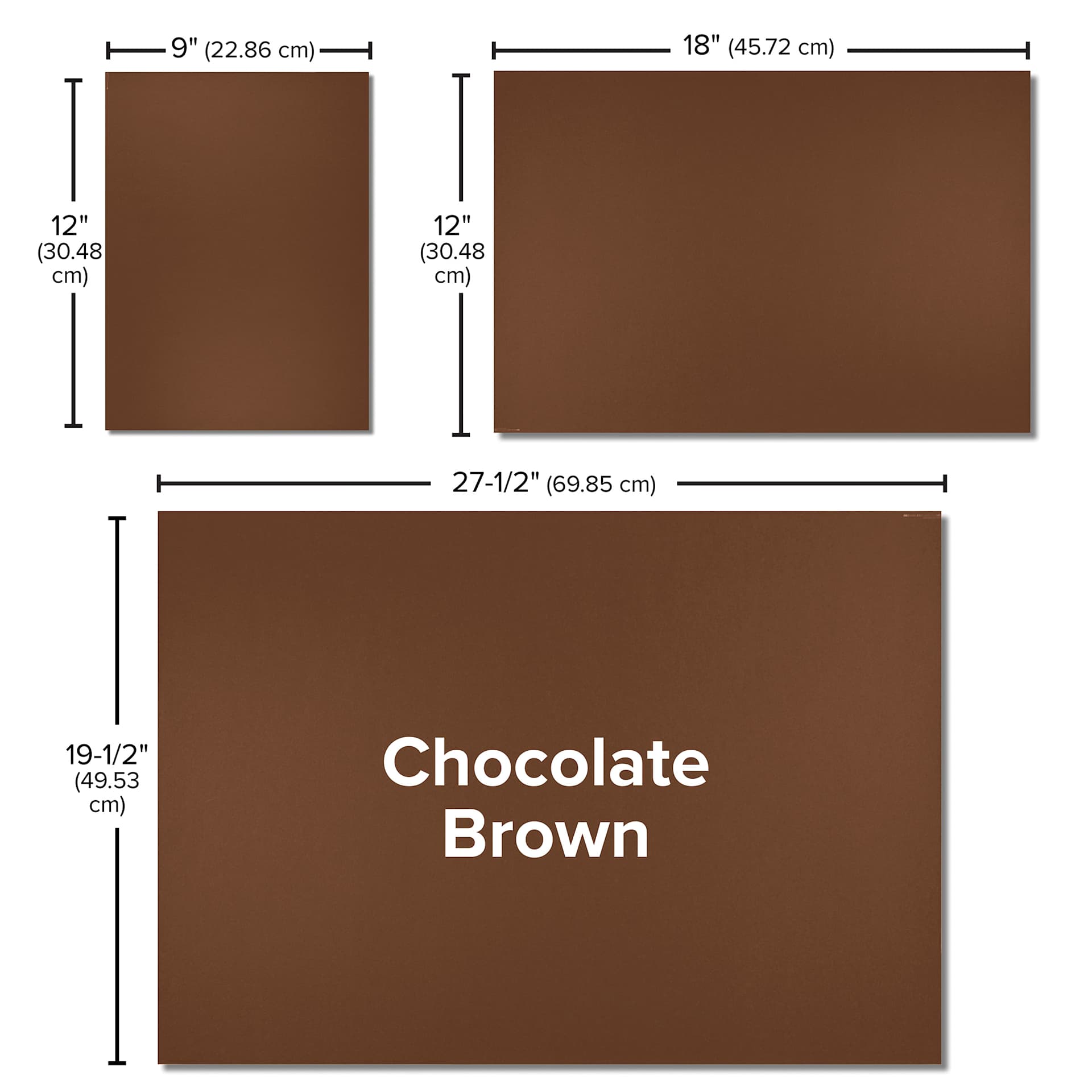 Blick Premium Colored Art Paper - 19-1/2" x 27-1/2", Chocolate Brown, paper dimensions