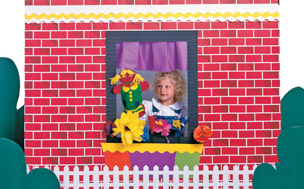 Corrugated Design Paper Rolls - Playscene built using Two Tone Brick Roll
