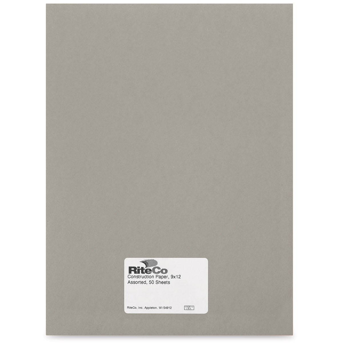RiteCo Construction Paper - Gray, 9" x 12", 50 Sheets