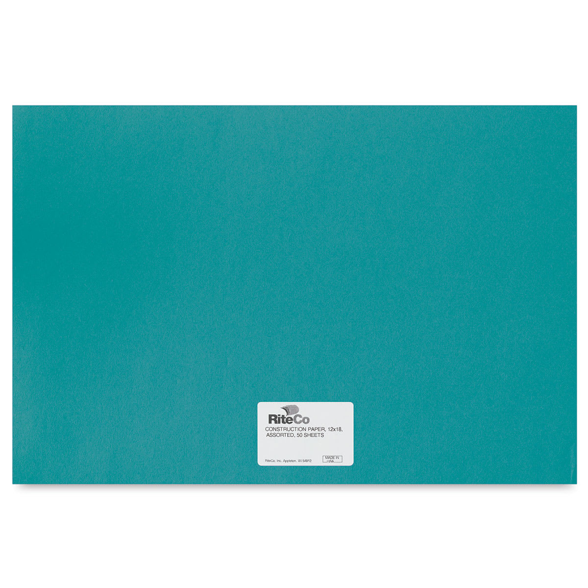 RiteCo Construction Paper - Turquoise, 12" x 18", 50 Sheets